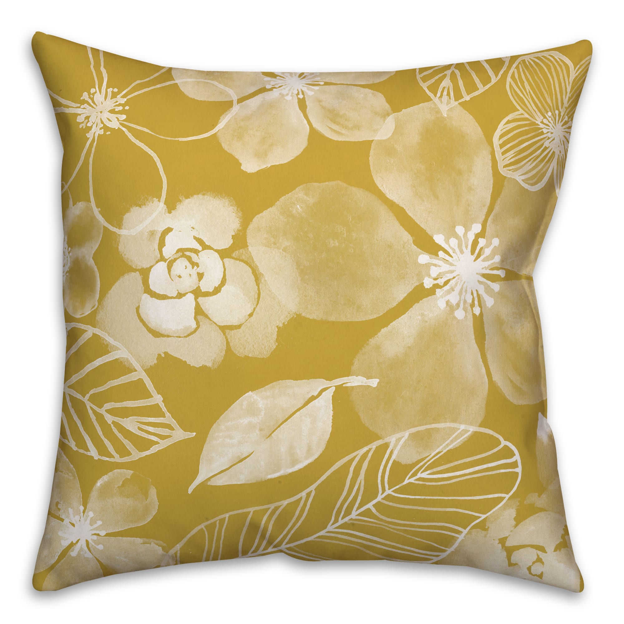 18" x 18" Watercolor Flowers Versatile Throw Pillow