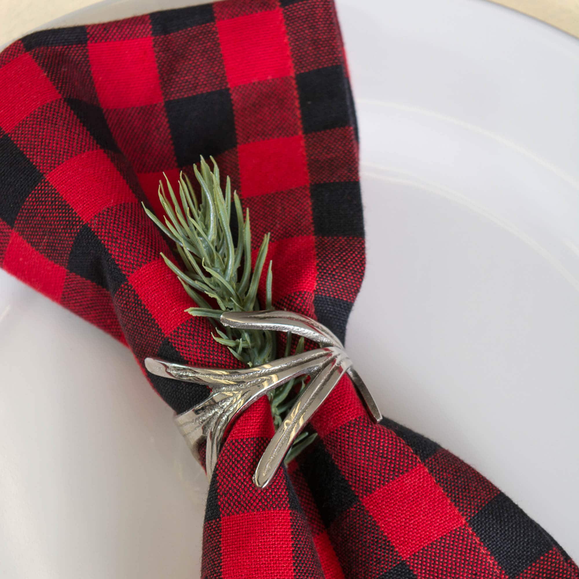 DII&#xAE; Antique Silver Branch Napkin Rings, 6ct.