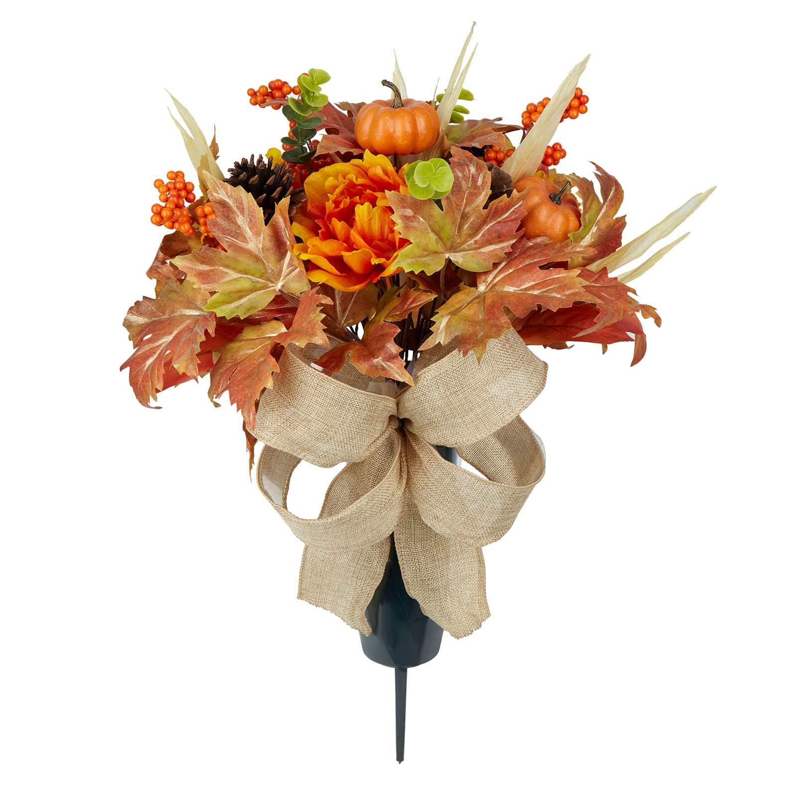 Large Autumn Foliage &#x26; Peony Remembrance Cone by Ashland&#xAE;