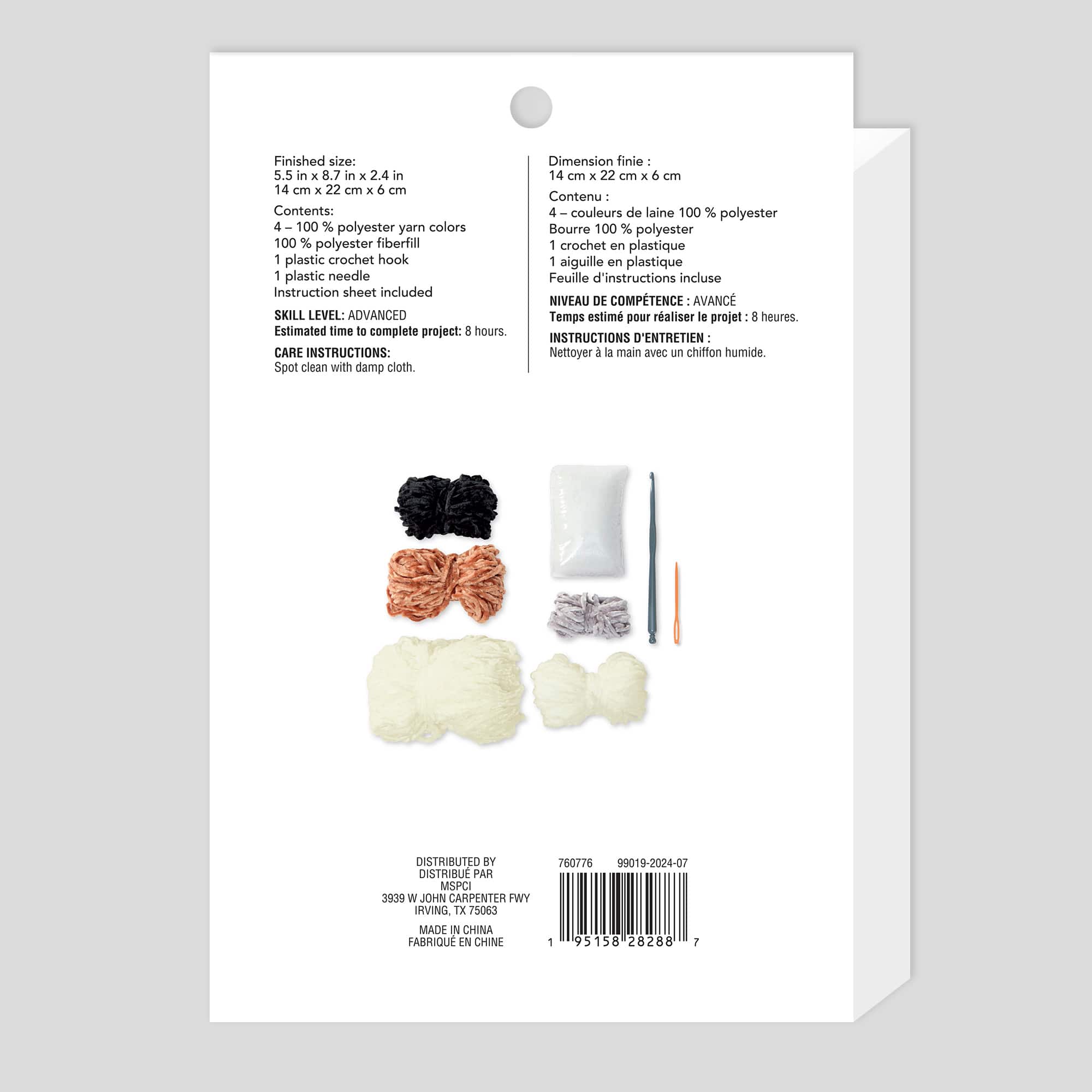 8.5&#x22; Chloe the Cat Chenille Crochet Kit by Loops &#x26; Threads&#xAE;