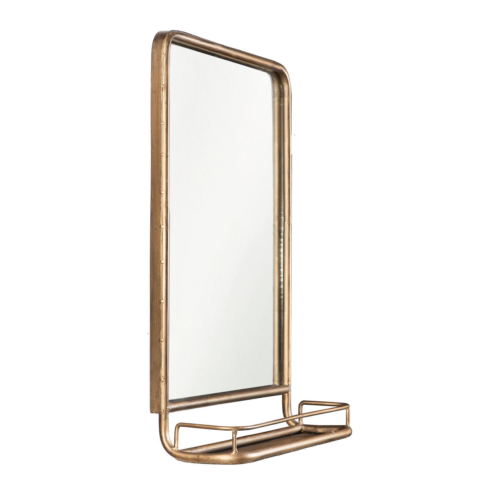 Hello Honey&#xAE; Brass Mirror With Shelf