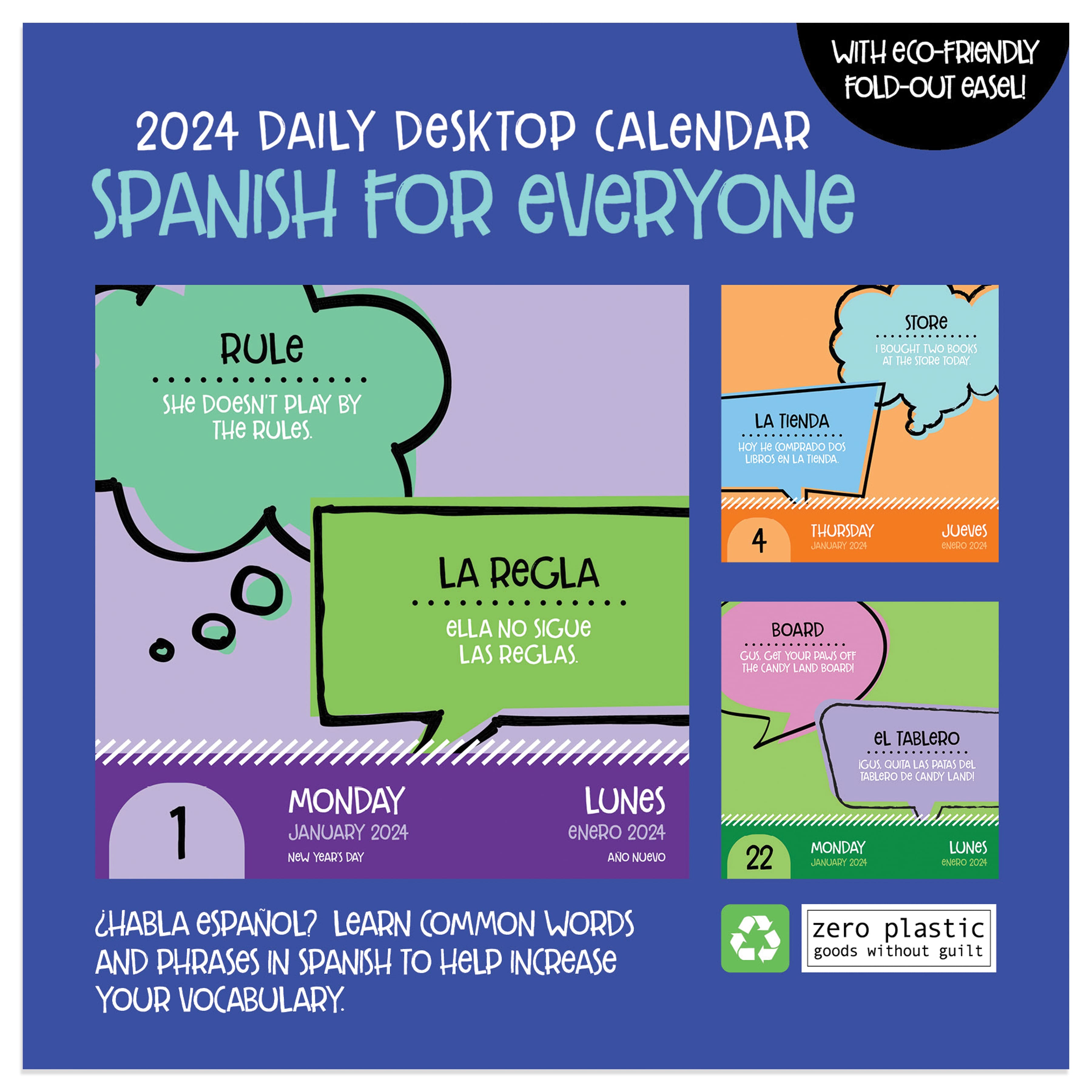TF Publishing 2024 Spanish Words Daily Desktop Calendar