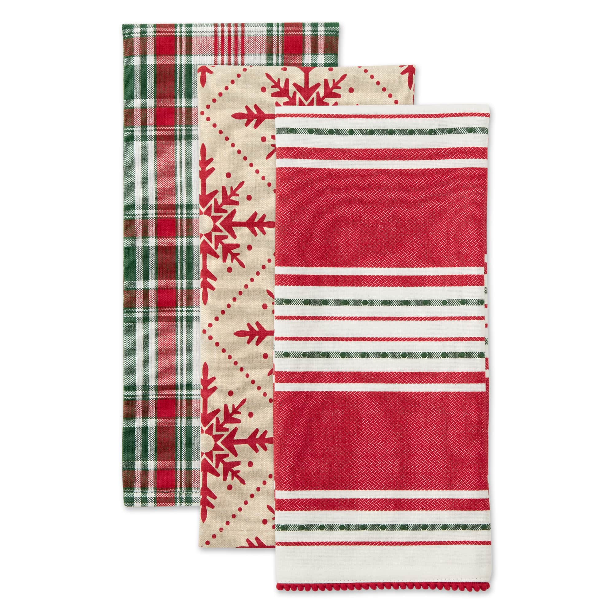 DII&#xAE; Assorted Scandinavian Snowflakes Dishtowel Set