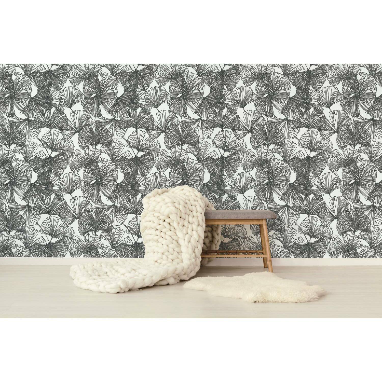RoomMates Gingko Leaves Peel & Stick Wallpaper