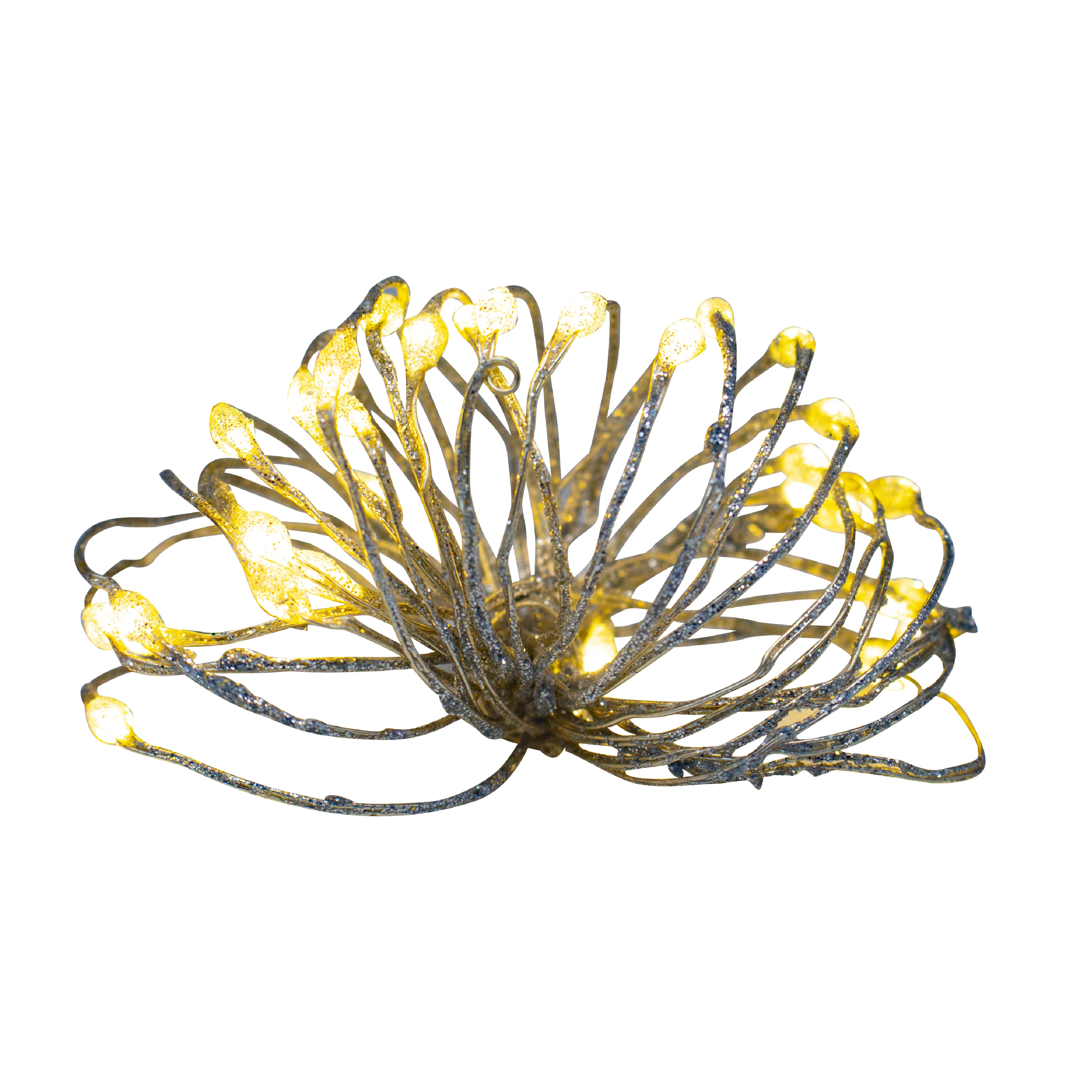 30ct. Warm White LED Silver Glitter String Lights by Ashland®