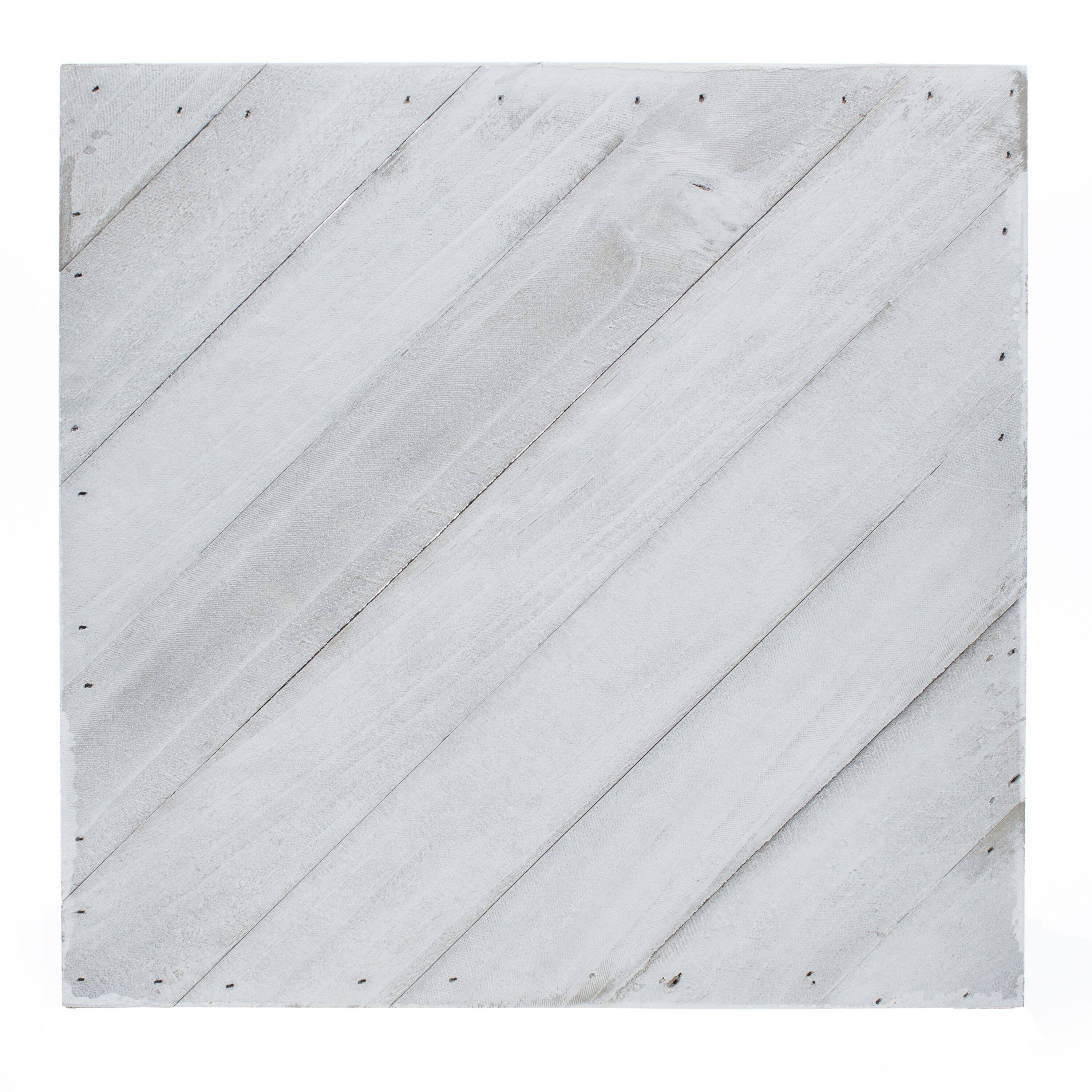 Hampton Art™ 12" x 12" Distressed Whitewash Diagonal Wood Plank Michaels