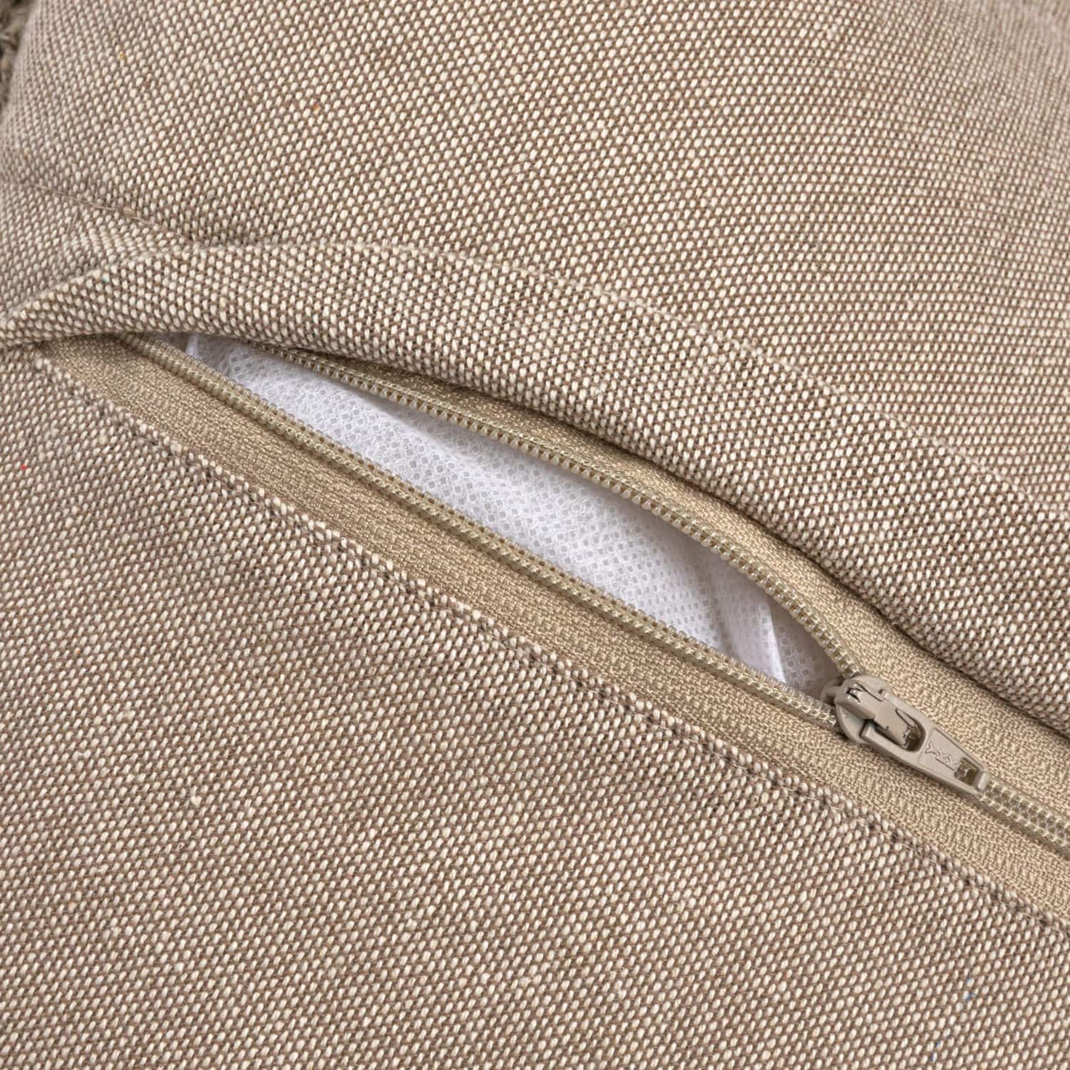 Hello Honey® 20" Sage Cotton Tufted Pillow with Chambray Back