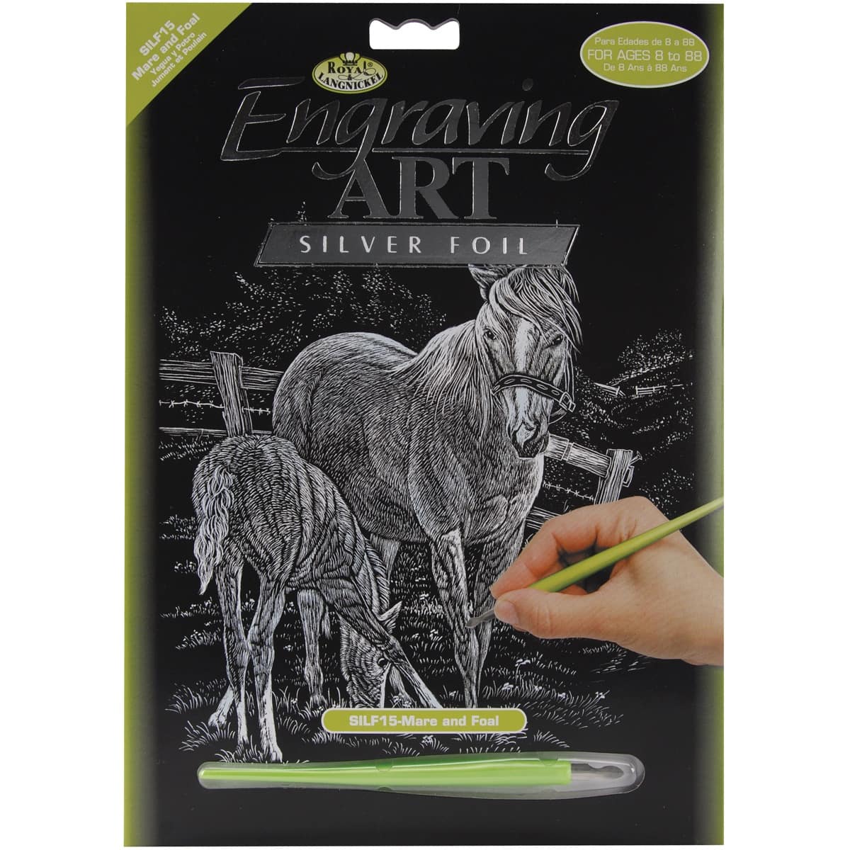 Royal &#x26; Langnickel&#xAE; Engraving Art&#x2122; Mare and Foal Silver Foil Kit
