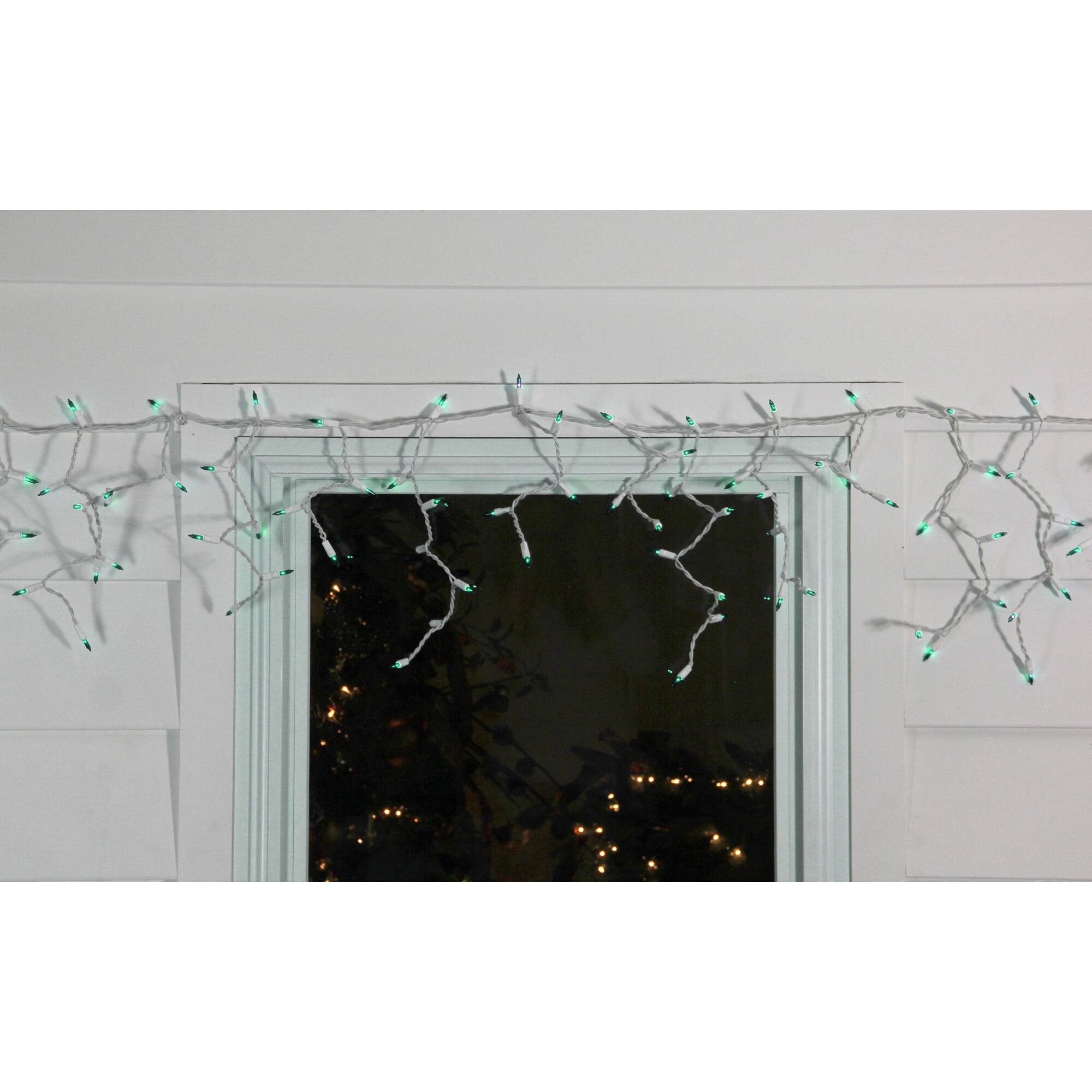 100ct. Green Mini Incandescent Christmas Light Set, White Wire