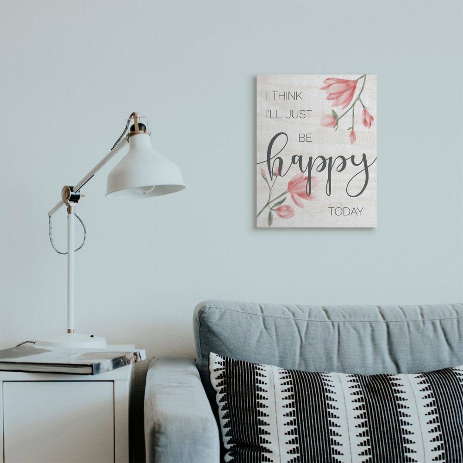 Stupell Industries Floral Just Be Happy Wall Accent