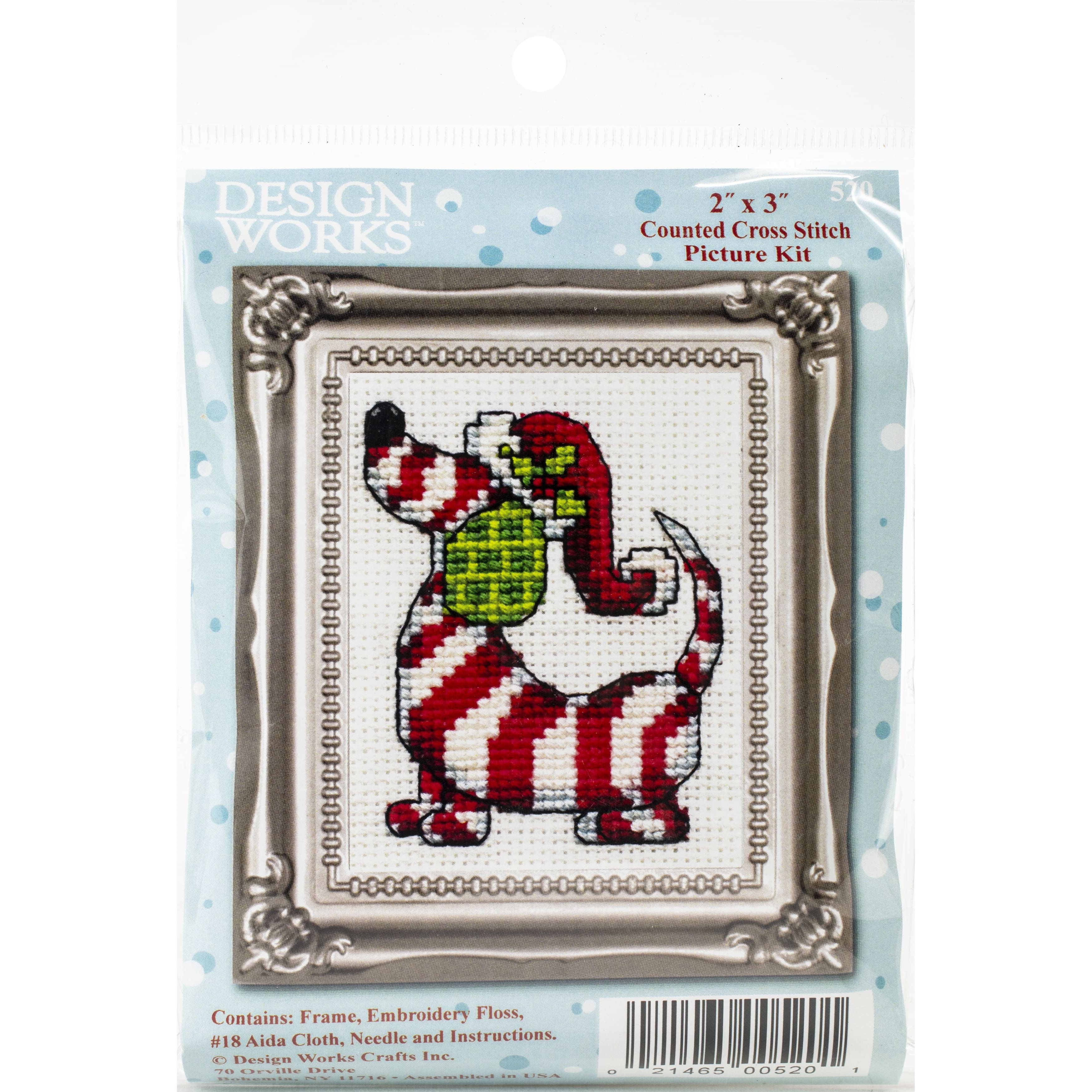 Design Works Candy Cane Dog Counted Cross Stitch Kit