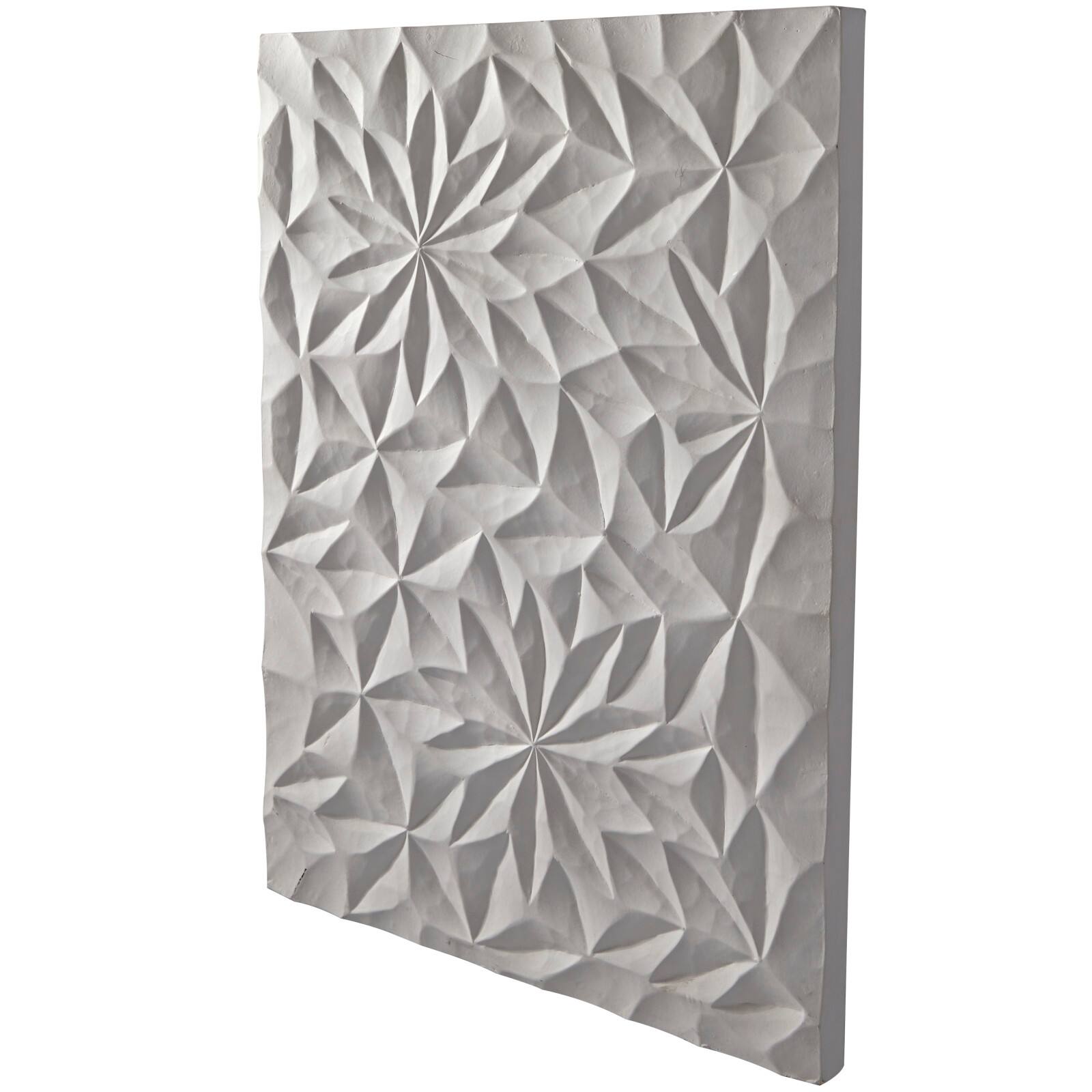 CosmoLiving by Cosmopolitan White Wood Carved Geometric Wall Decor 24" x 2" x 32"