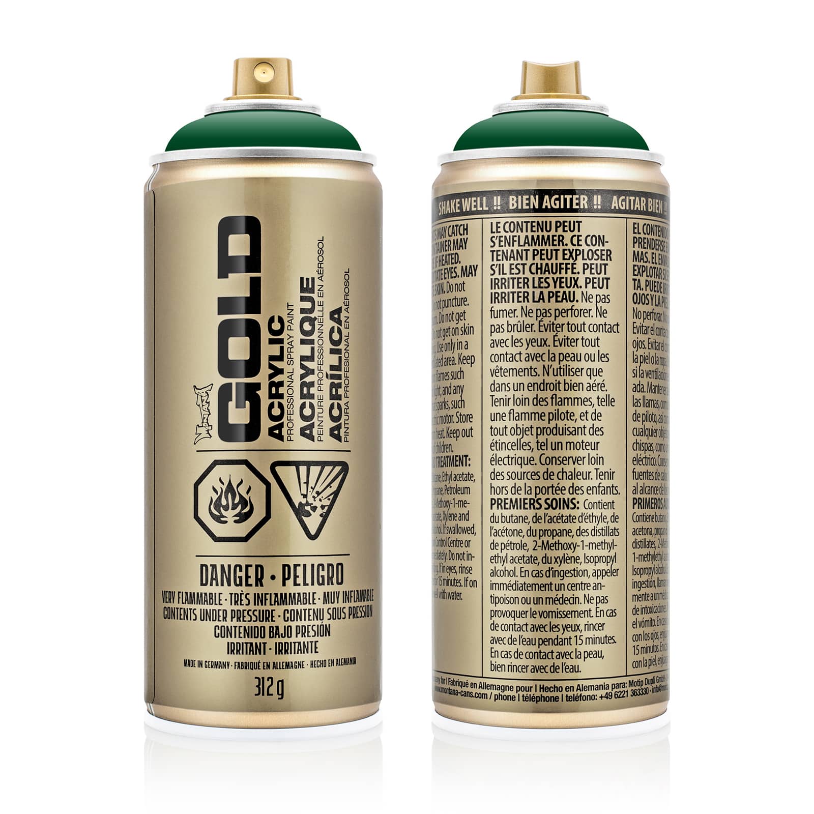 Peinture acrylique professionnelle en aérosol Gold de Montana