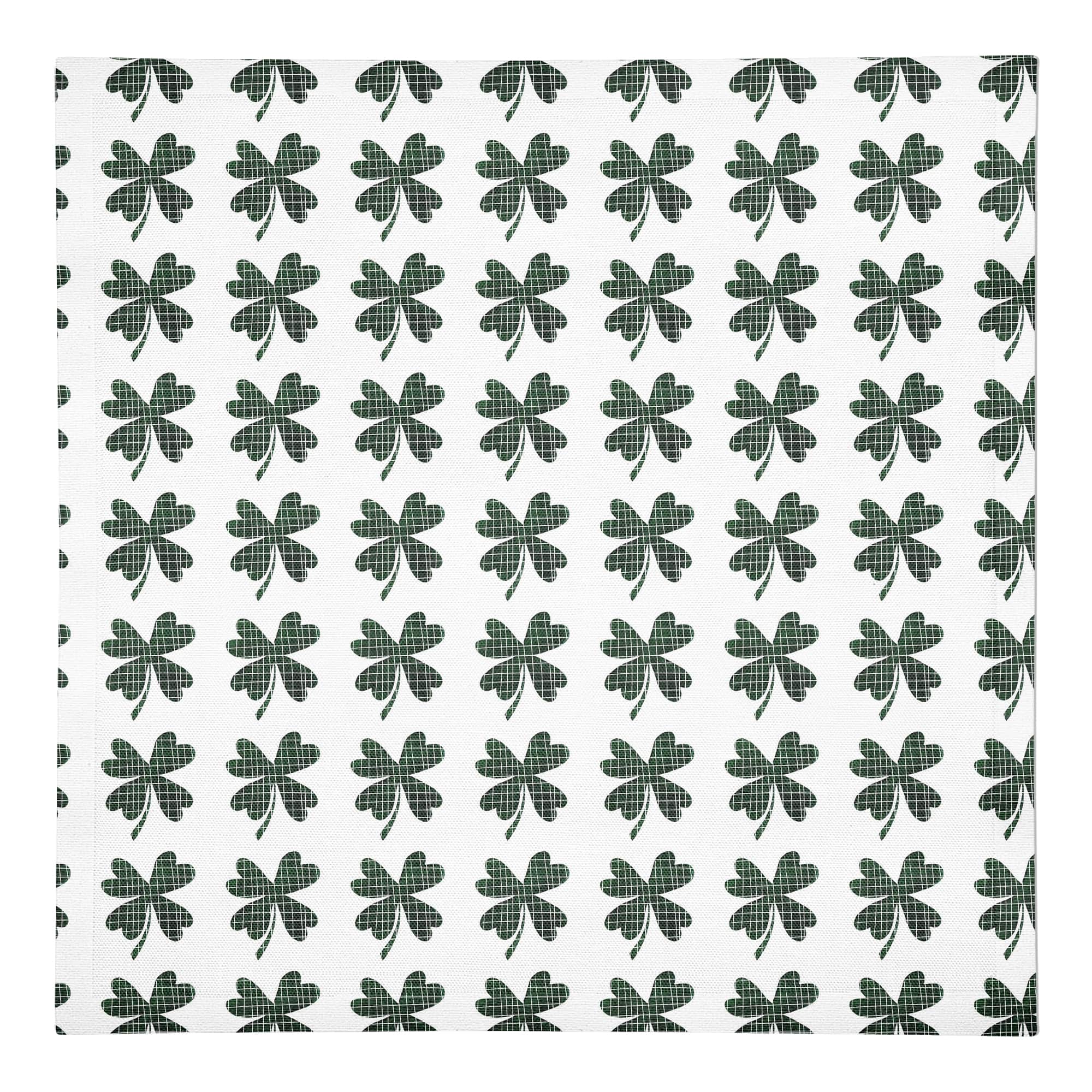 Plaid Green Shamrock Pattern 10" x 10" Cotton Twill Napkin