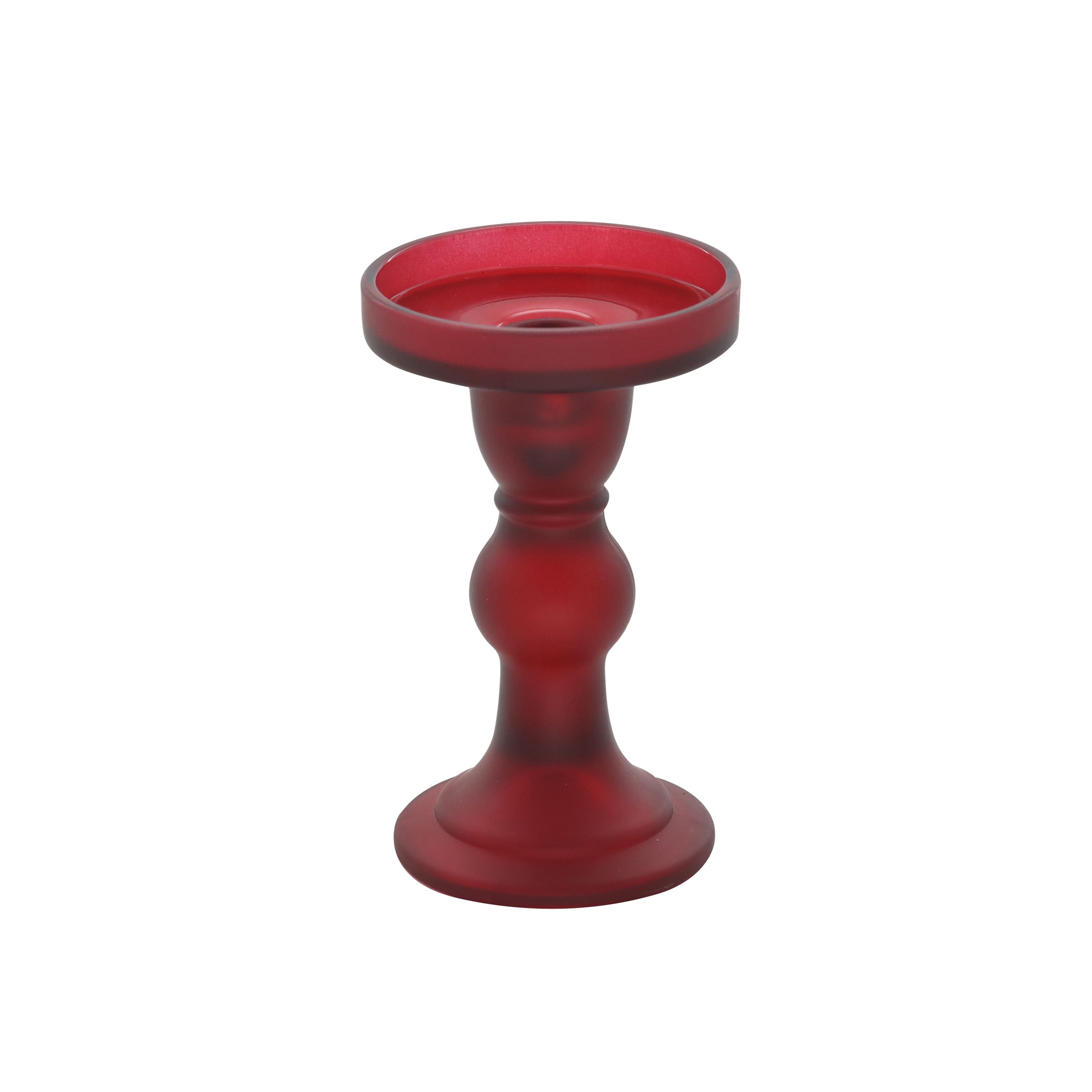 Large Red Glass Candle Holder by Ashland&#xAE;