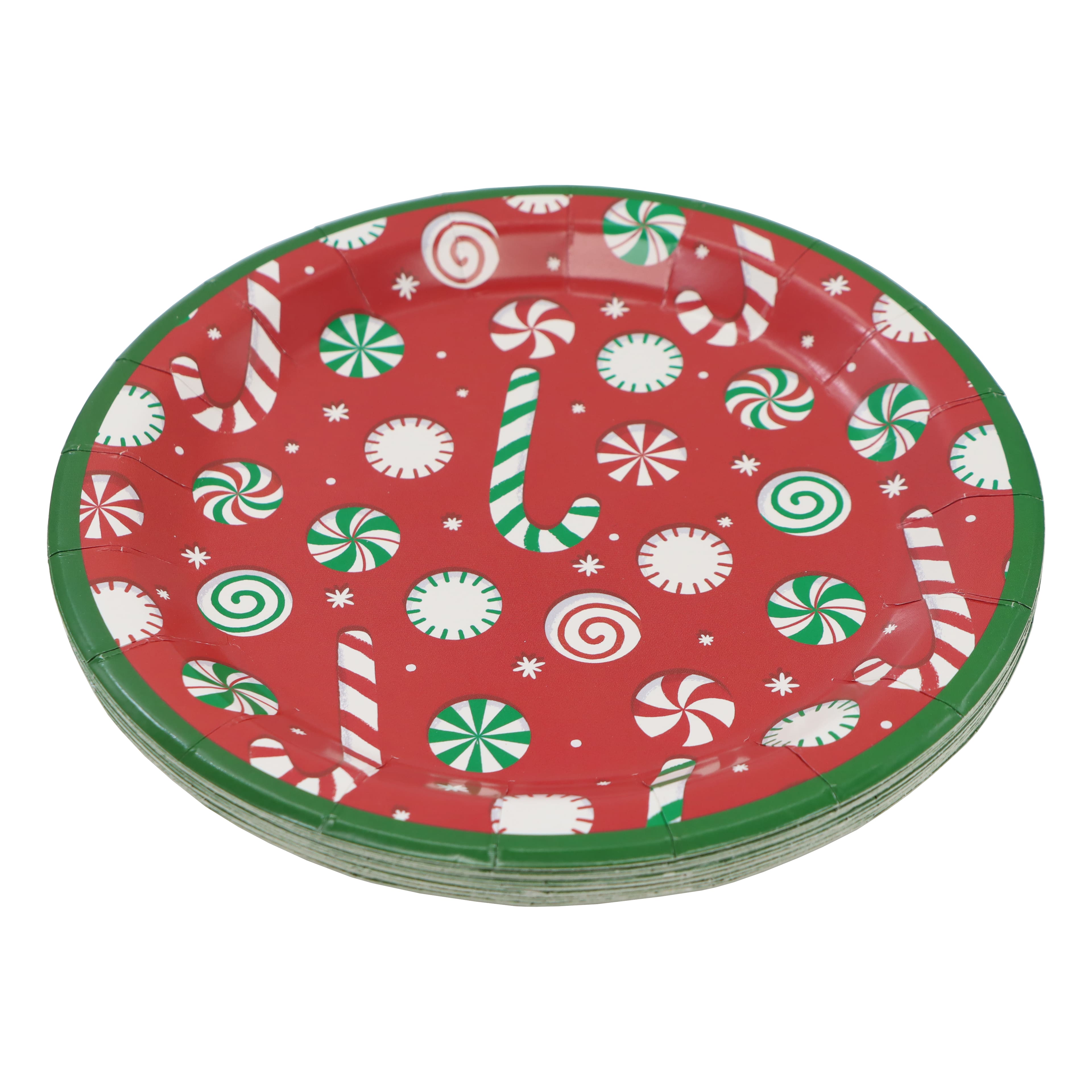 7&#x22; Candy Cane Paper Plates, 12ct. by Celebrate It&#x2122;