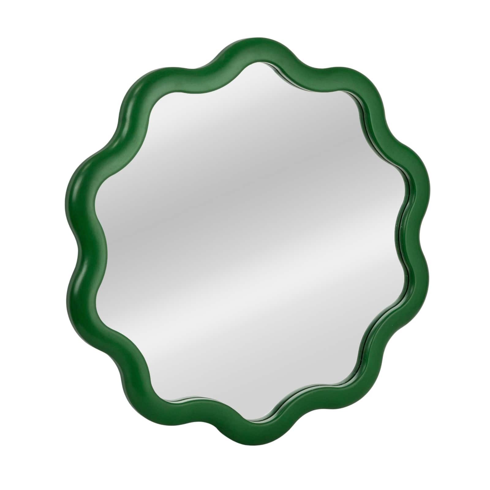 Hello Honey® 23.75" Green Scalloped Wavy Wall Mirror