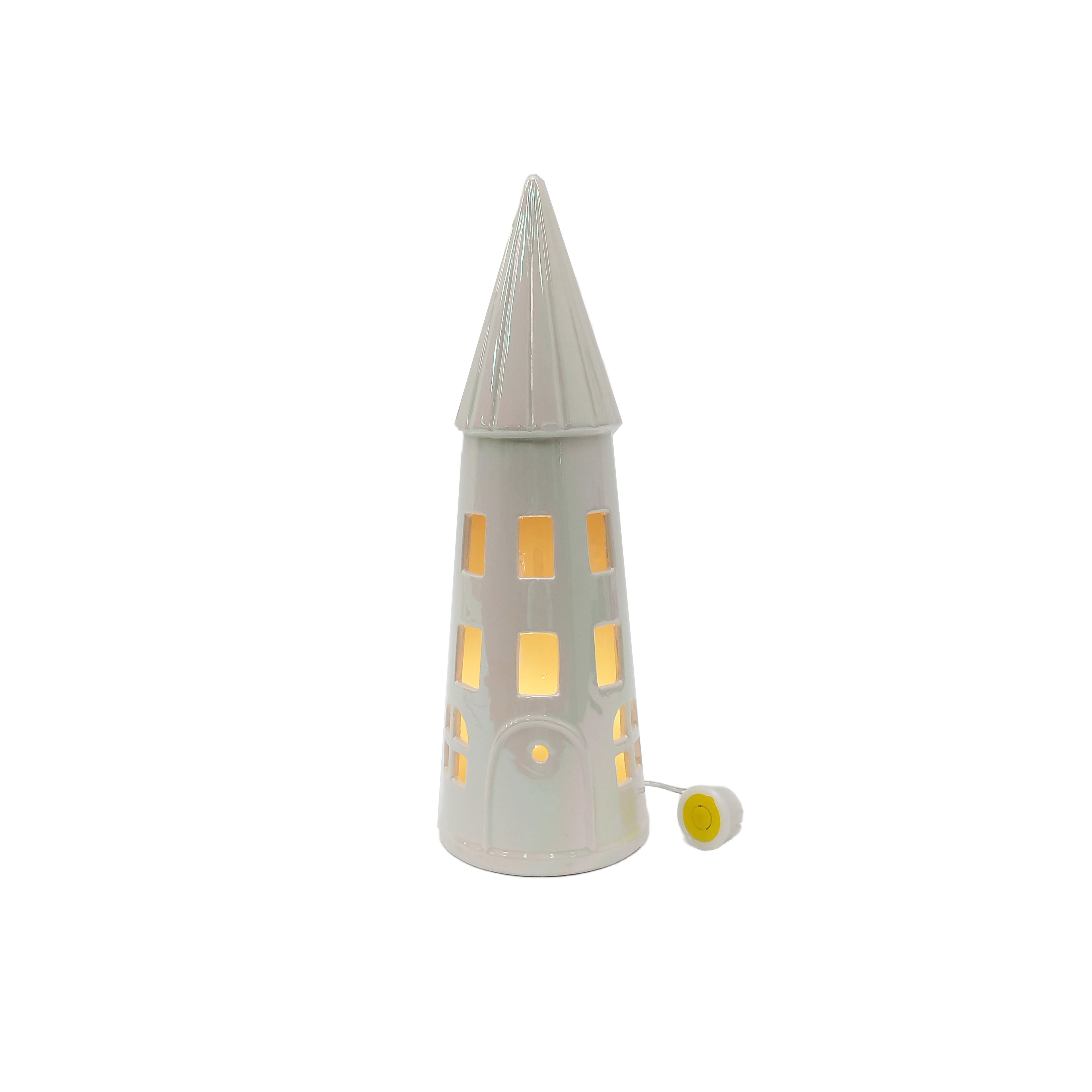 12&#x22; Iridescent Ceramic House LED Tabletop D&#xE9;cor by Ashland&#xAE;