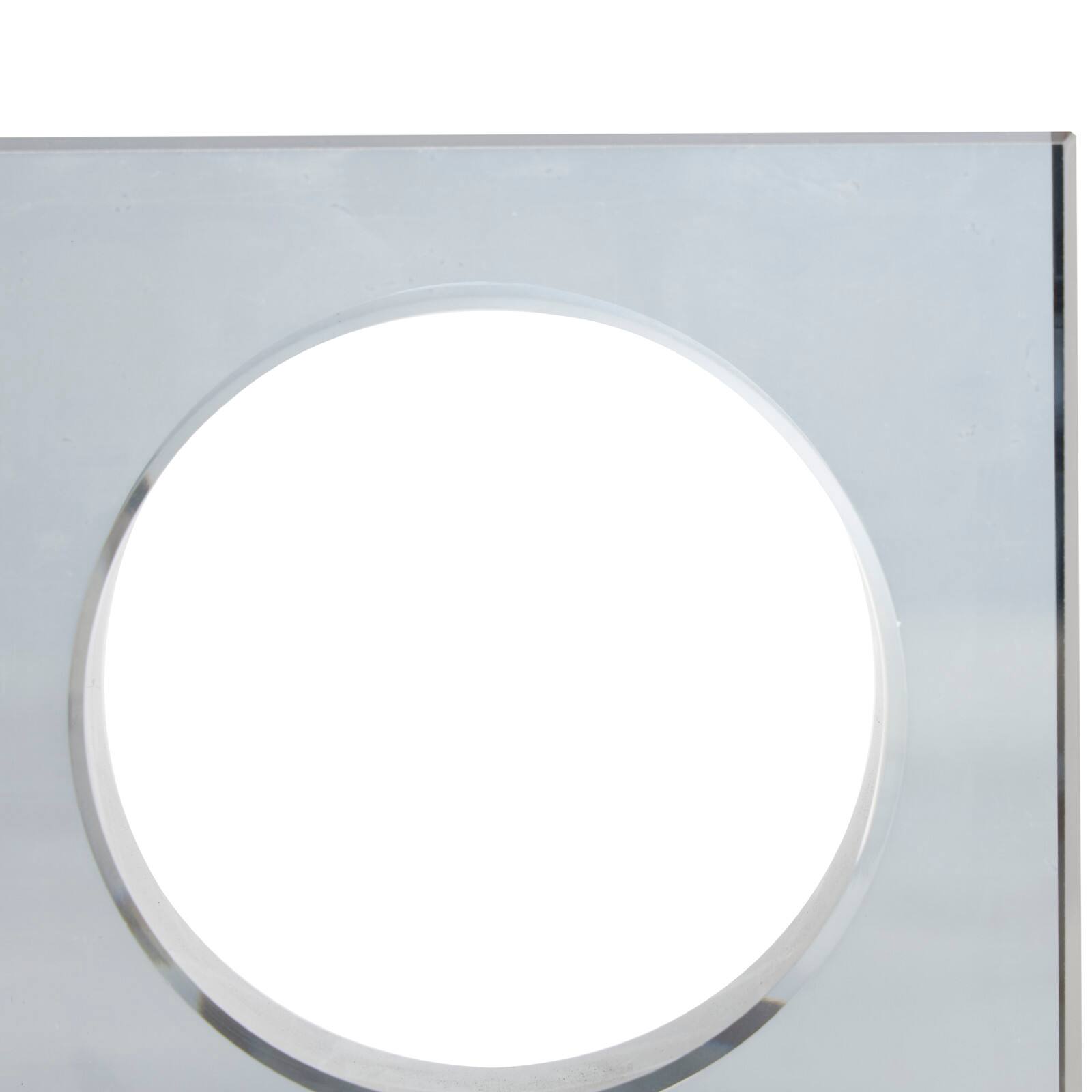 6" Silver Crystal Geometric Square Bookends with Circle Cut Outs Set