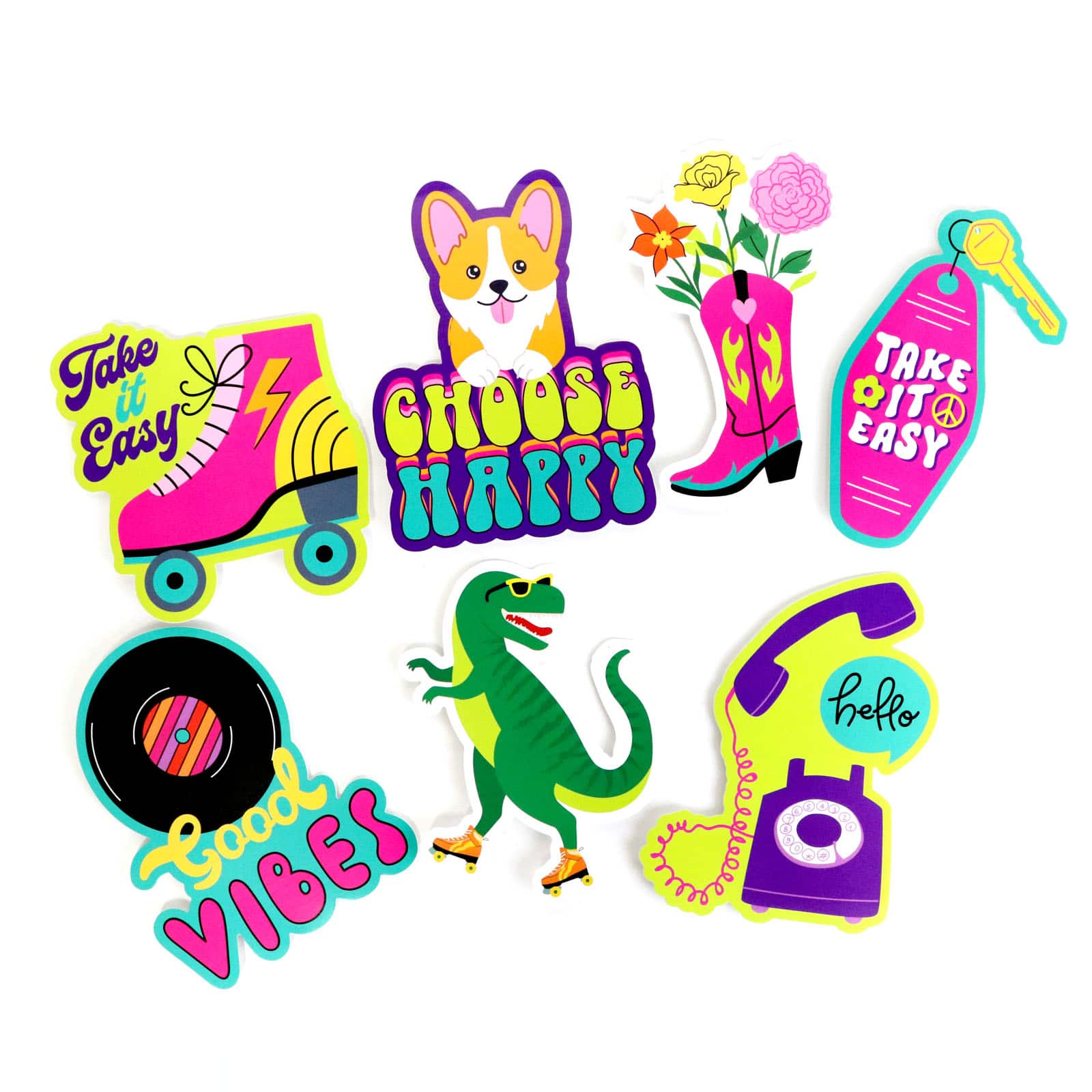 Groovy Dino Vinyl Die Cut Stickers by Recollections™