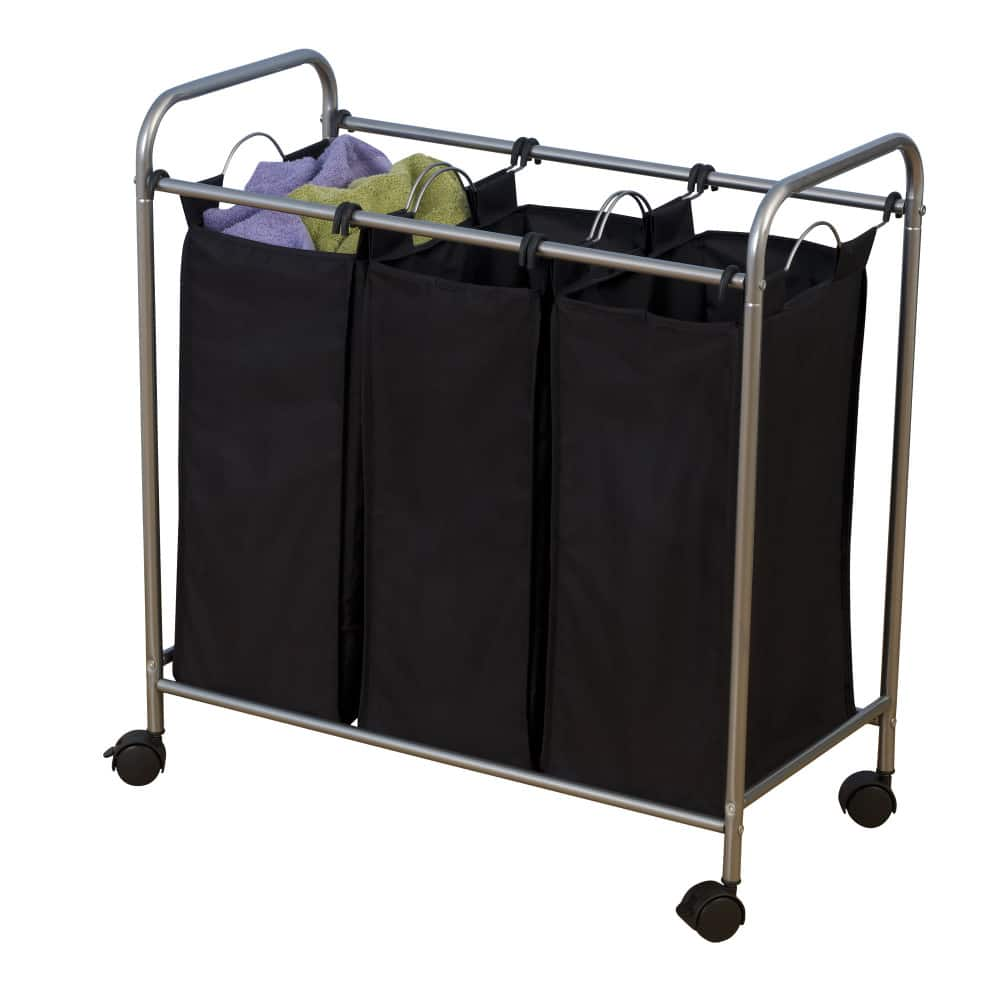 Household Essentials Rolling Triple Laundry Sorter