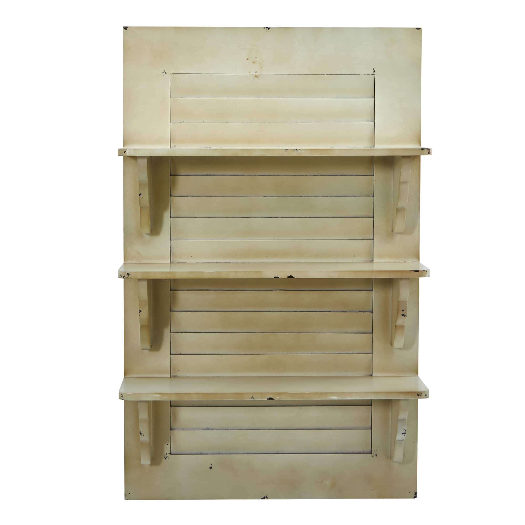 31.75" Vintage Window Shutter Shelving Wall Decor