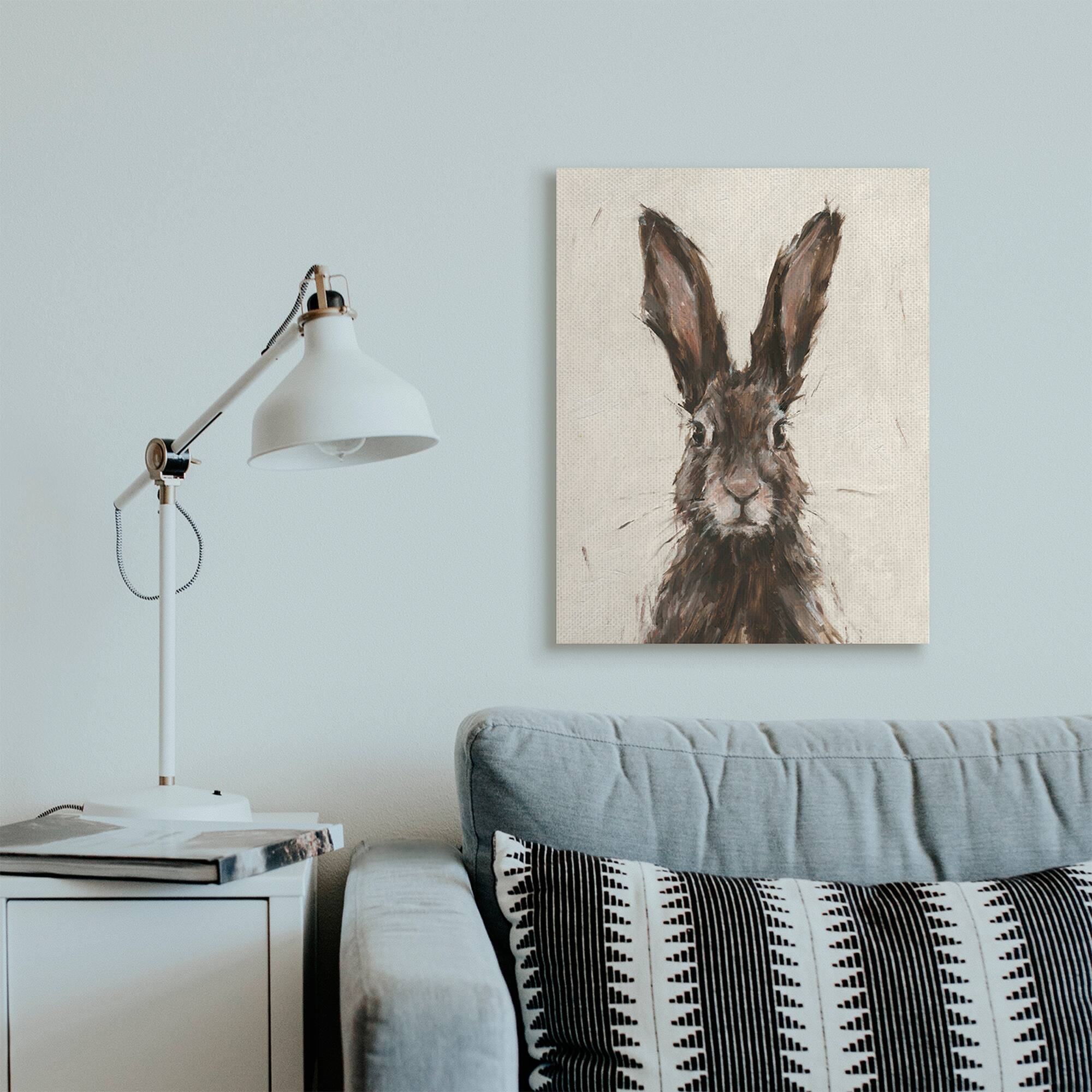 Stupell Industries Brown European Rabbit Portrait Canvas Wall Art