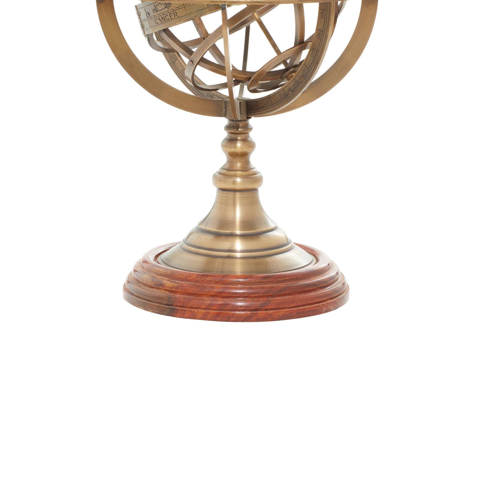 11" Brass Coastal Globe