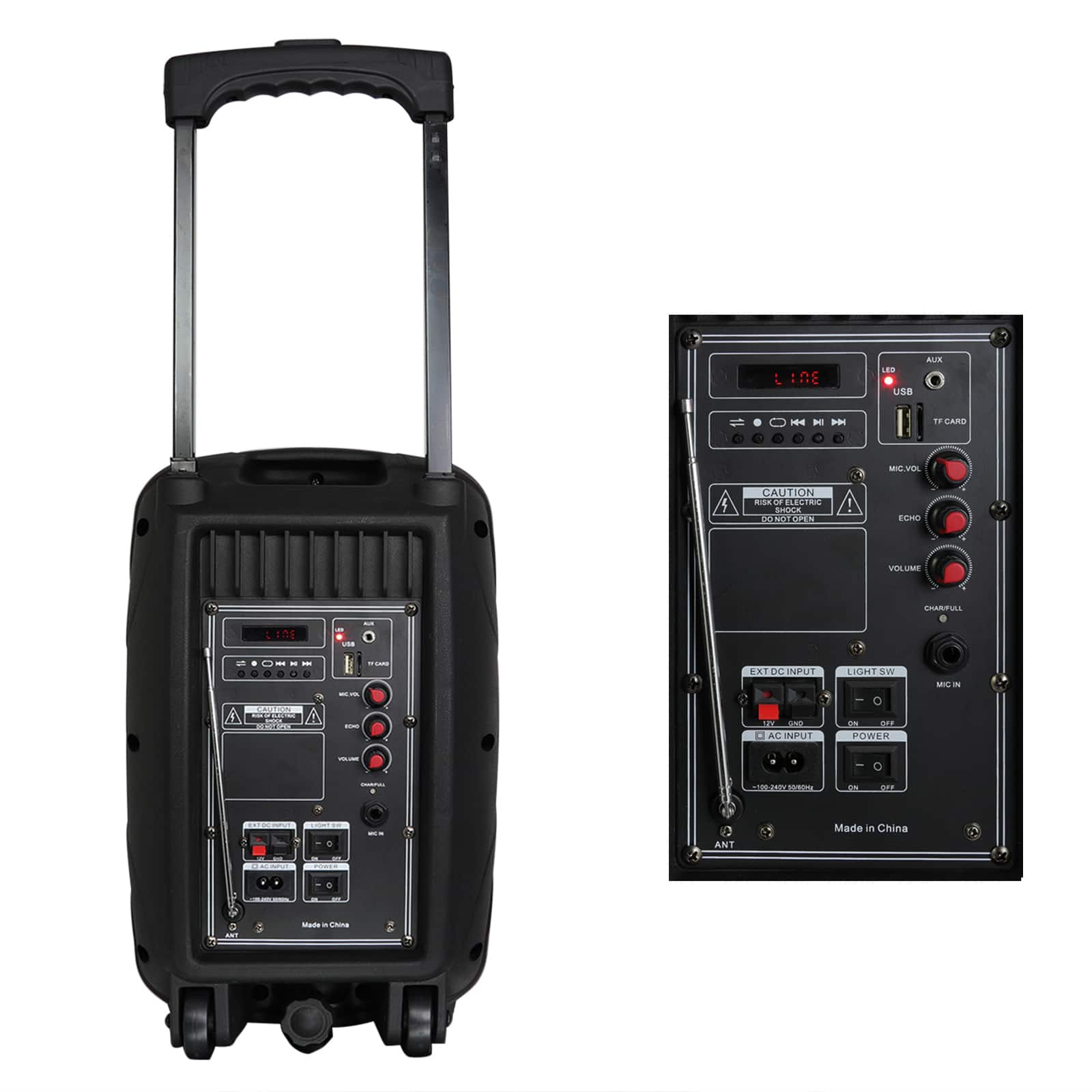 beFree Sound 8&#x22; 400 Watt Bluetooth Portable Party PA Speaker System With Illuminating Lights