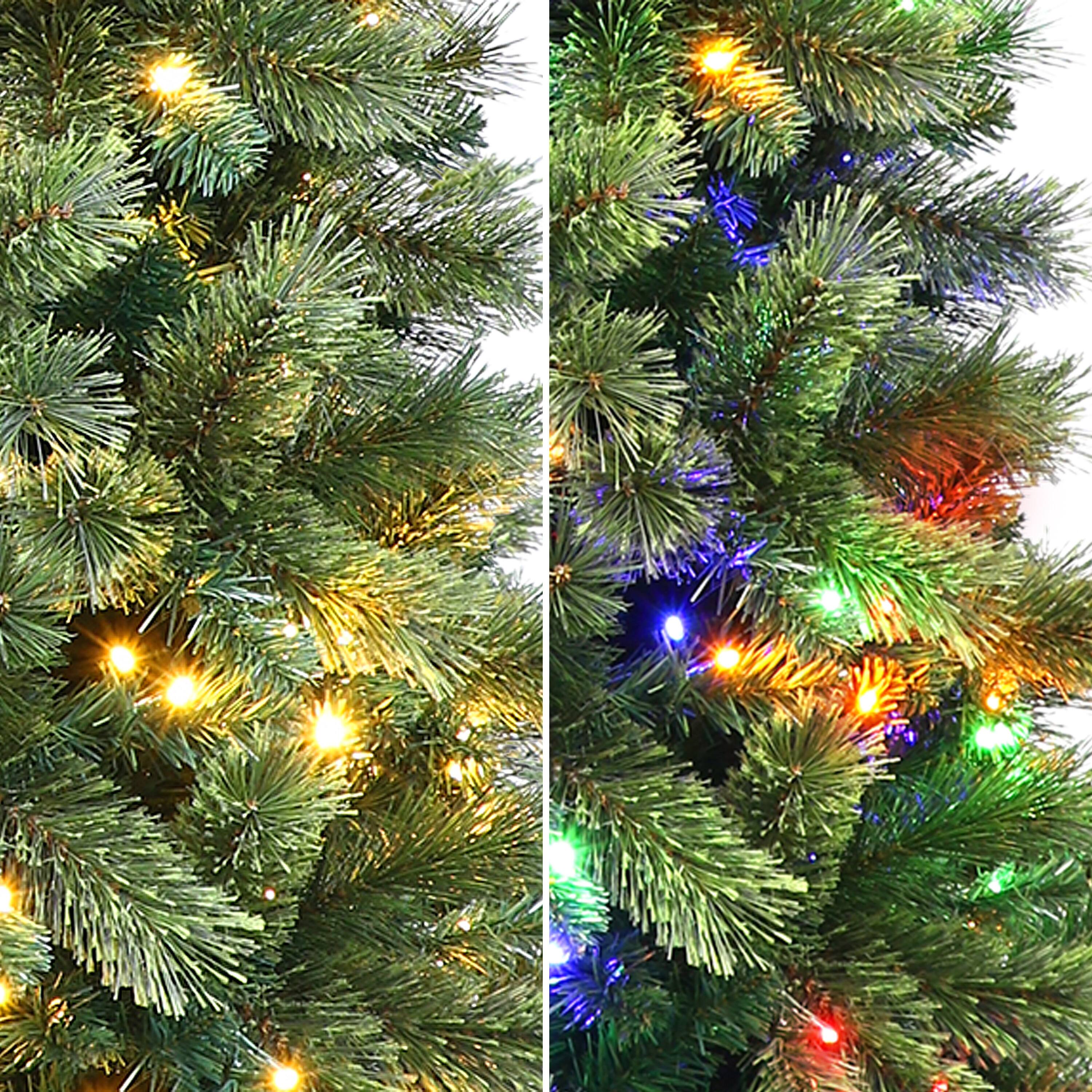 7ft. Pre-Lit Montana Pine Christmas Tree, Clear &#x26; Multicolor Lights