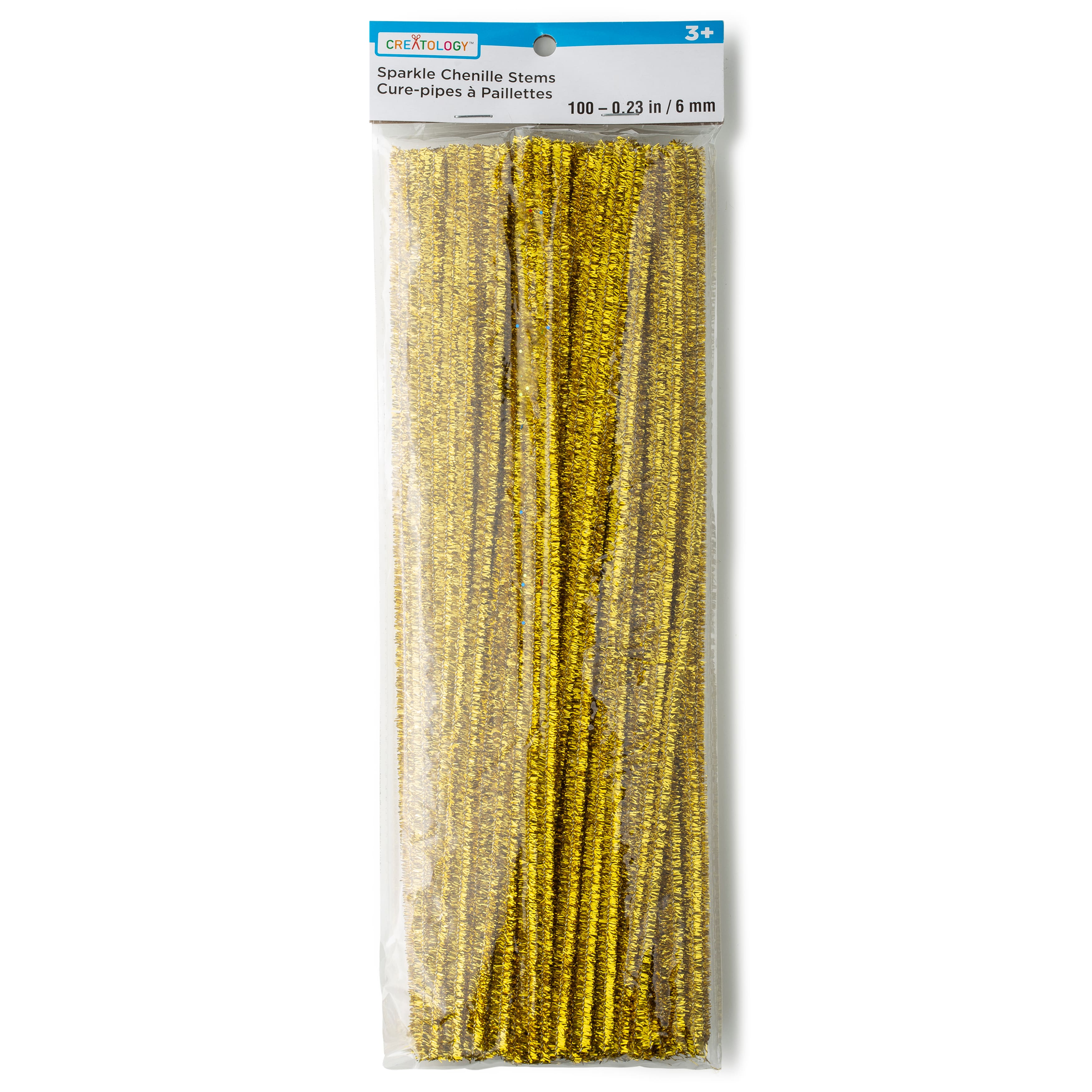 12 Packs: 100 ct. (1,200 total) Gold Glitter Chenille Pipe Cleaners by  Creatology™
