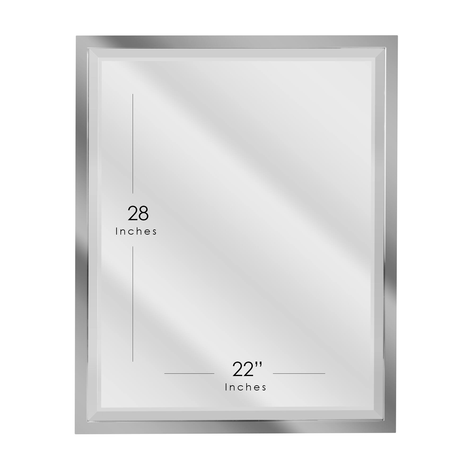 Head West Chrome Stainless Steel Beveled Wall Mirror