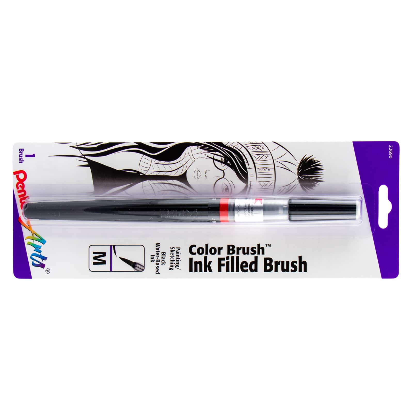 Pentel Arts&#xAE; Color Brush&#x2122; Black Pen