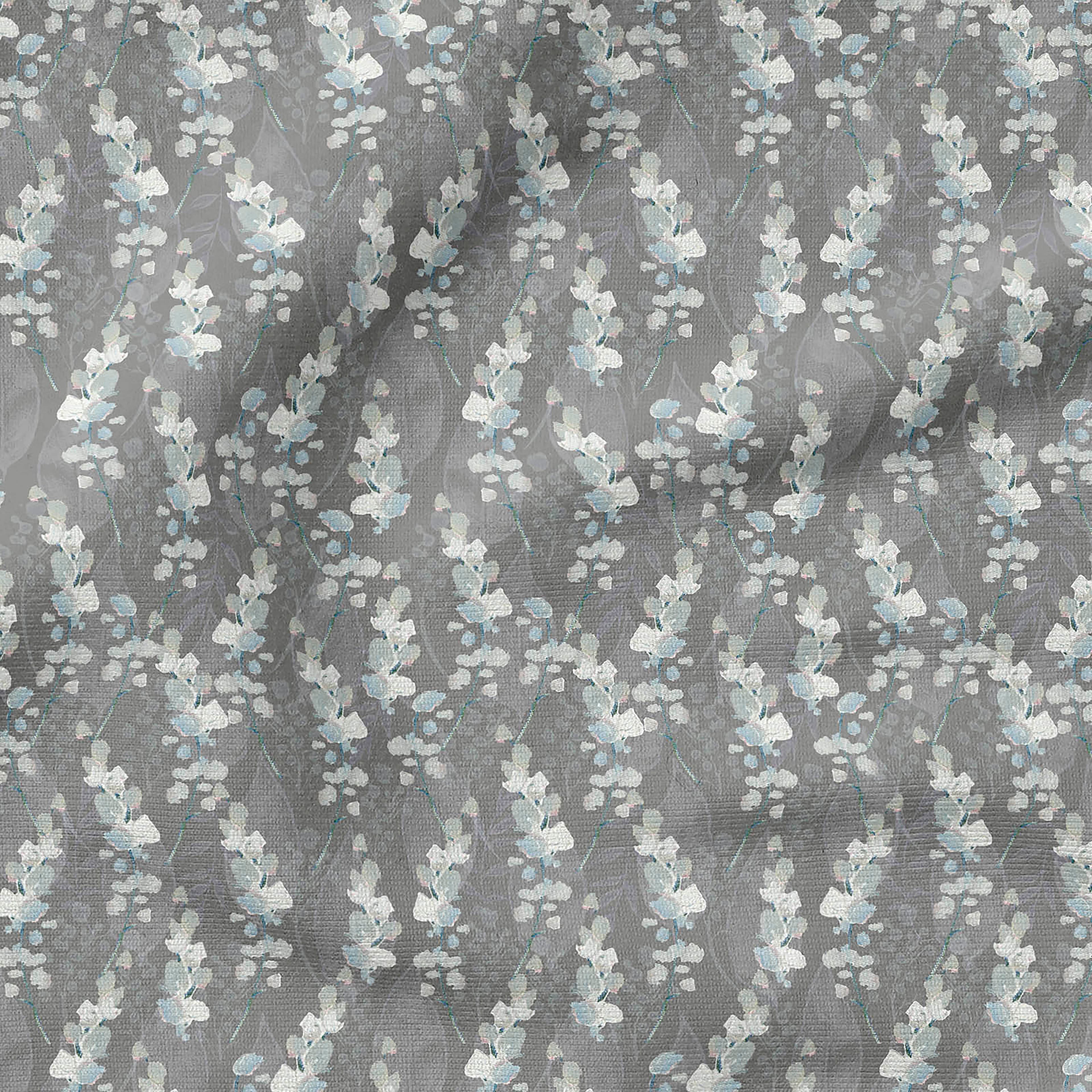 Fabric Editions Gray Motini Vines Cotton Fabric