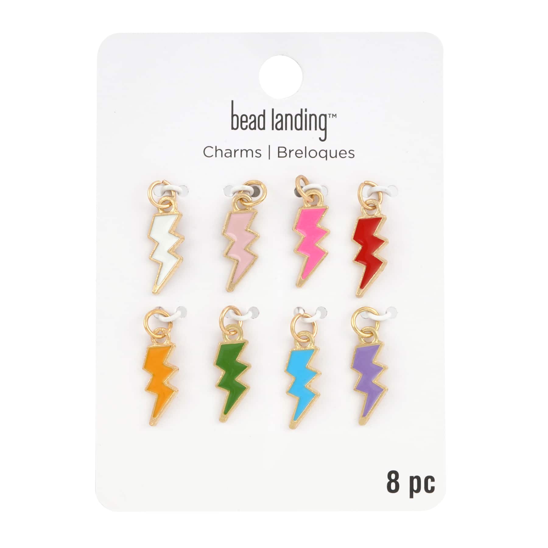 12 Packs: 8 ct. (96 total) Enamel & Gold Lightning Bolt Charms by Bead Landing™