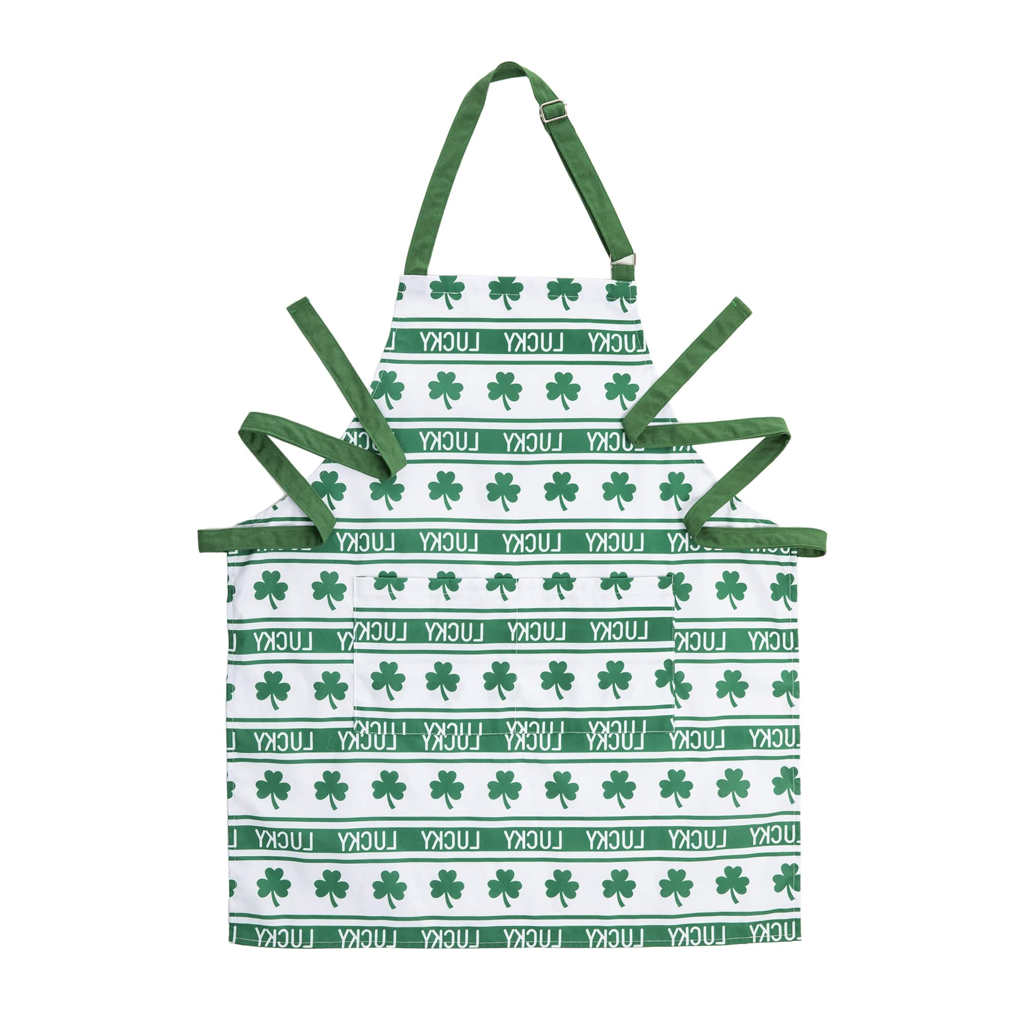 Glitzhome&#xAE; 31.25&#x22; St. Patrick&#x27;s Shamrocks Apron