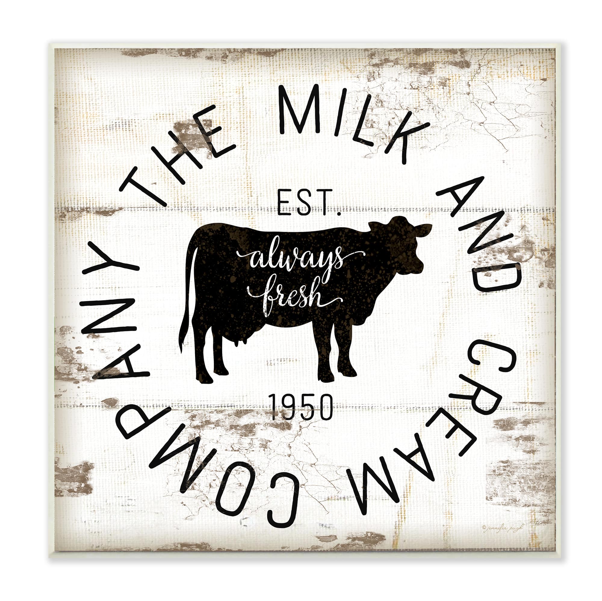 Stupell Industries Milk and Cream Company Vintage Sign, 12&#x22; x 12&#x22;