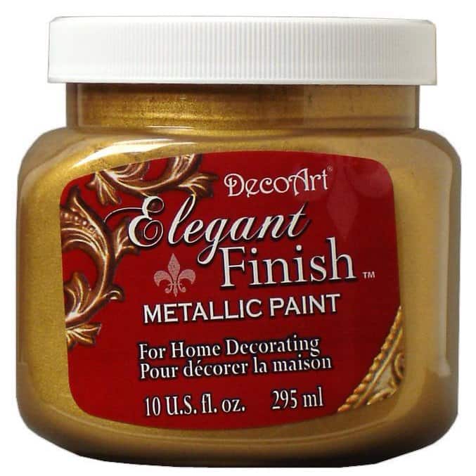 DecoArt Elegant Finish Metallic Paint, 10 oz By Deco Art in Glorious Gold - D615116S - Varnishes and Finishes Buy the DecoArt Elegant Finish Metallic Paint, 10o sku D615116S