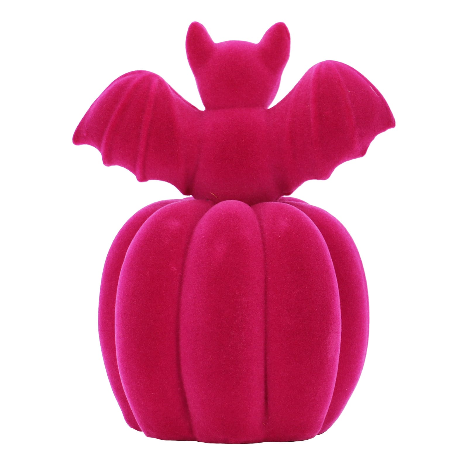 6.5&#x22; Flocked Bat on Jack-O&#x27;-Lantern Tabletop Accent by Ashland&#xAE;