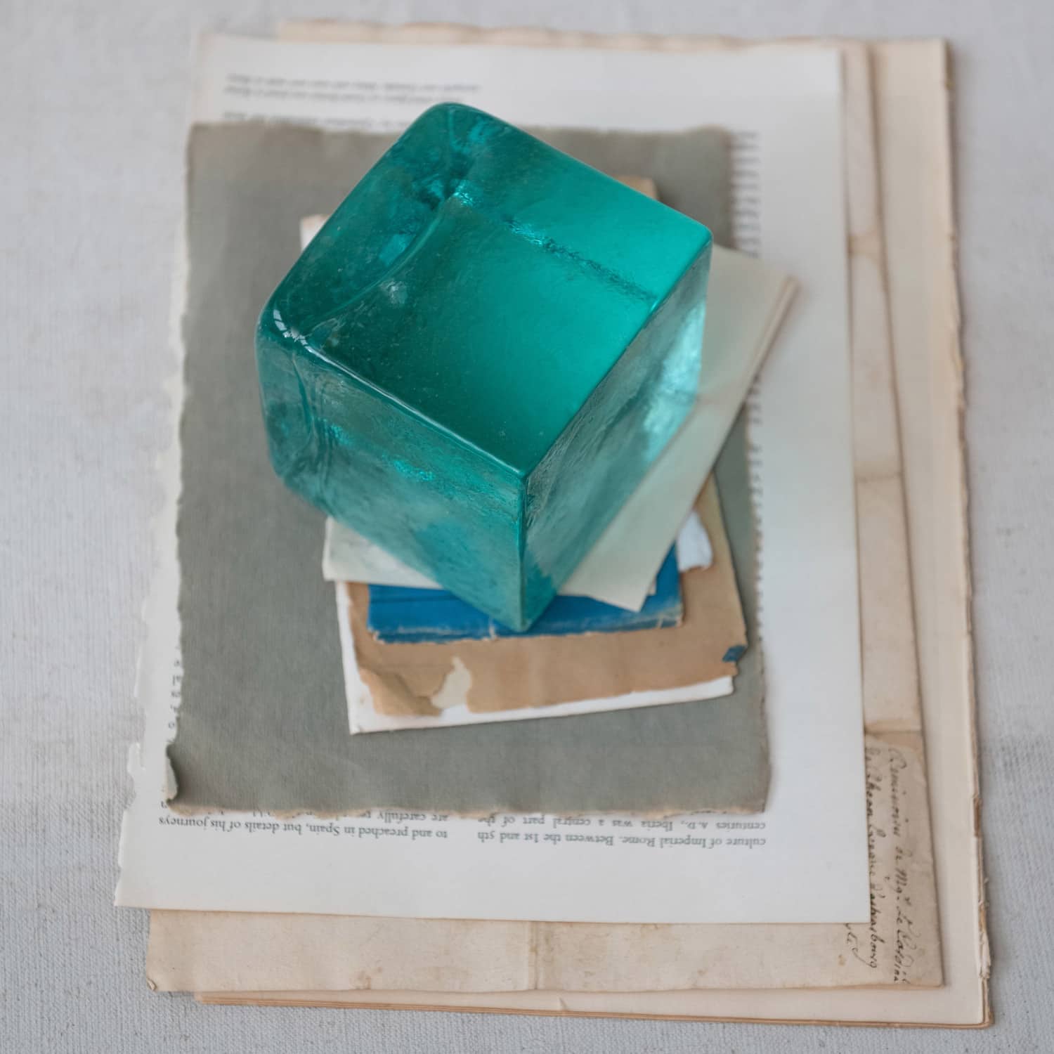 Hello Honey® 4" Glass Cube Bookend