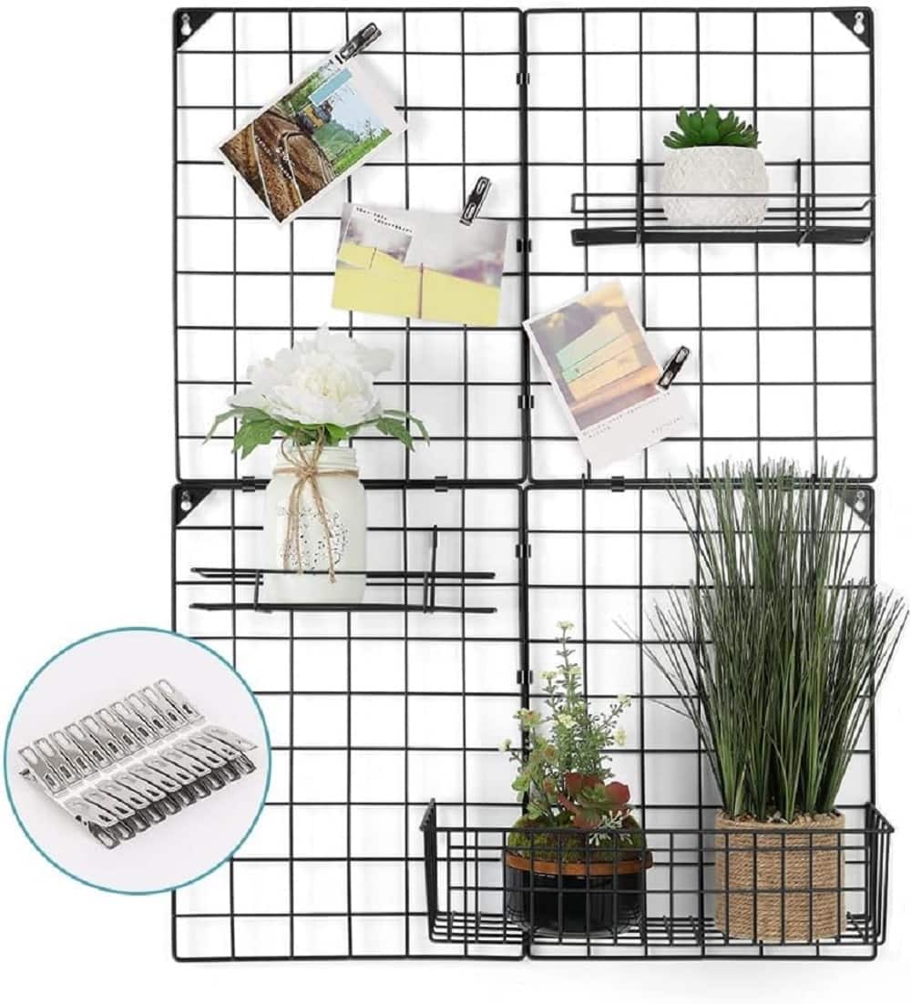 NEX™ Black Wall Grid Panel with 3 Wire Baskets