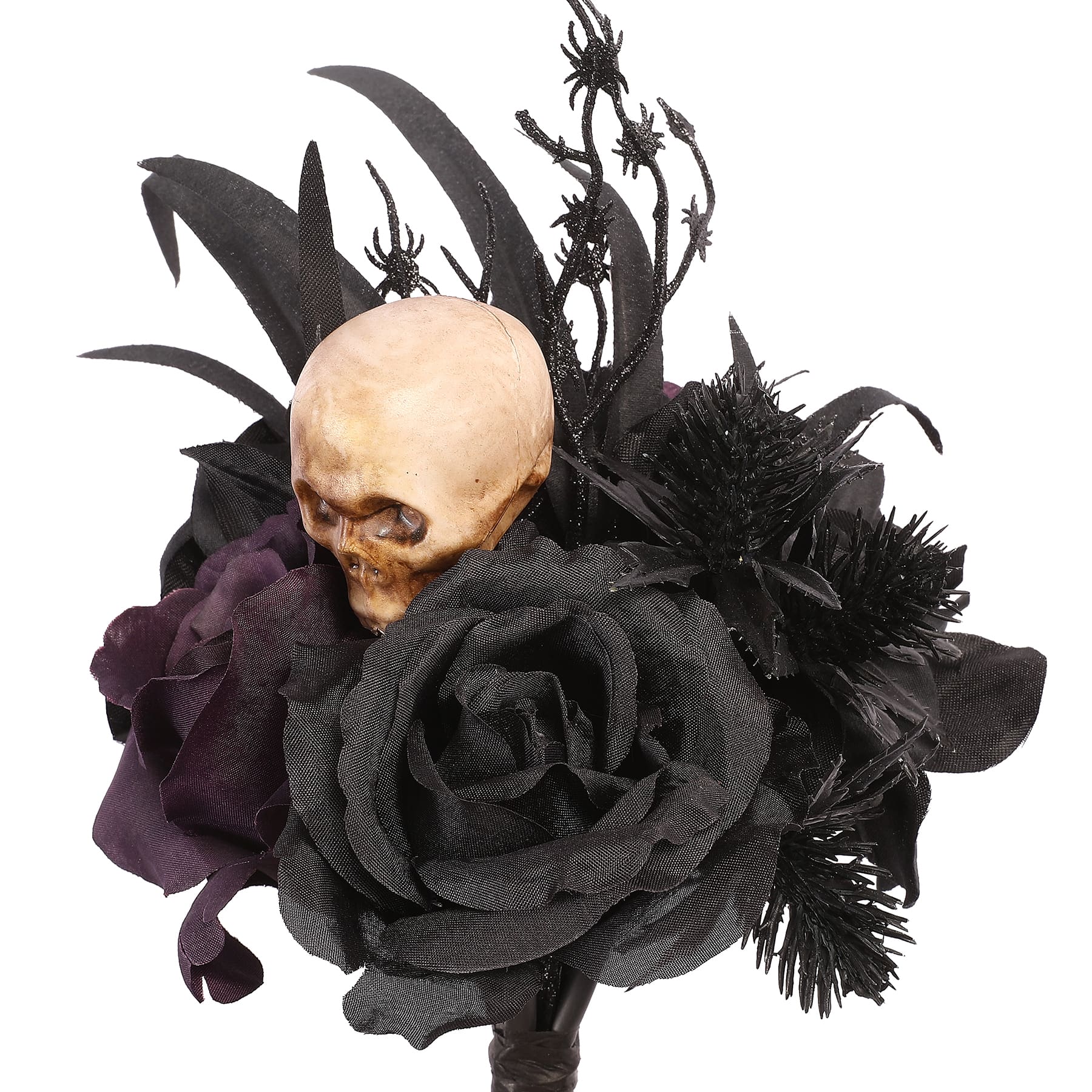 11&#x22; Black &#x26; Dark Purple Rose, Skull &#x26; Spider Bundle by Ashland&#xAE;