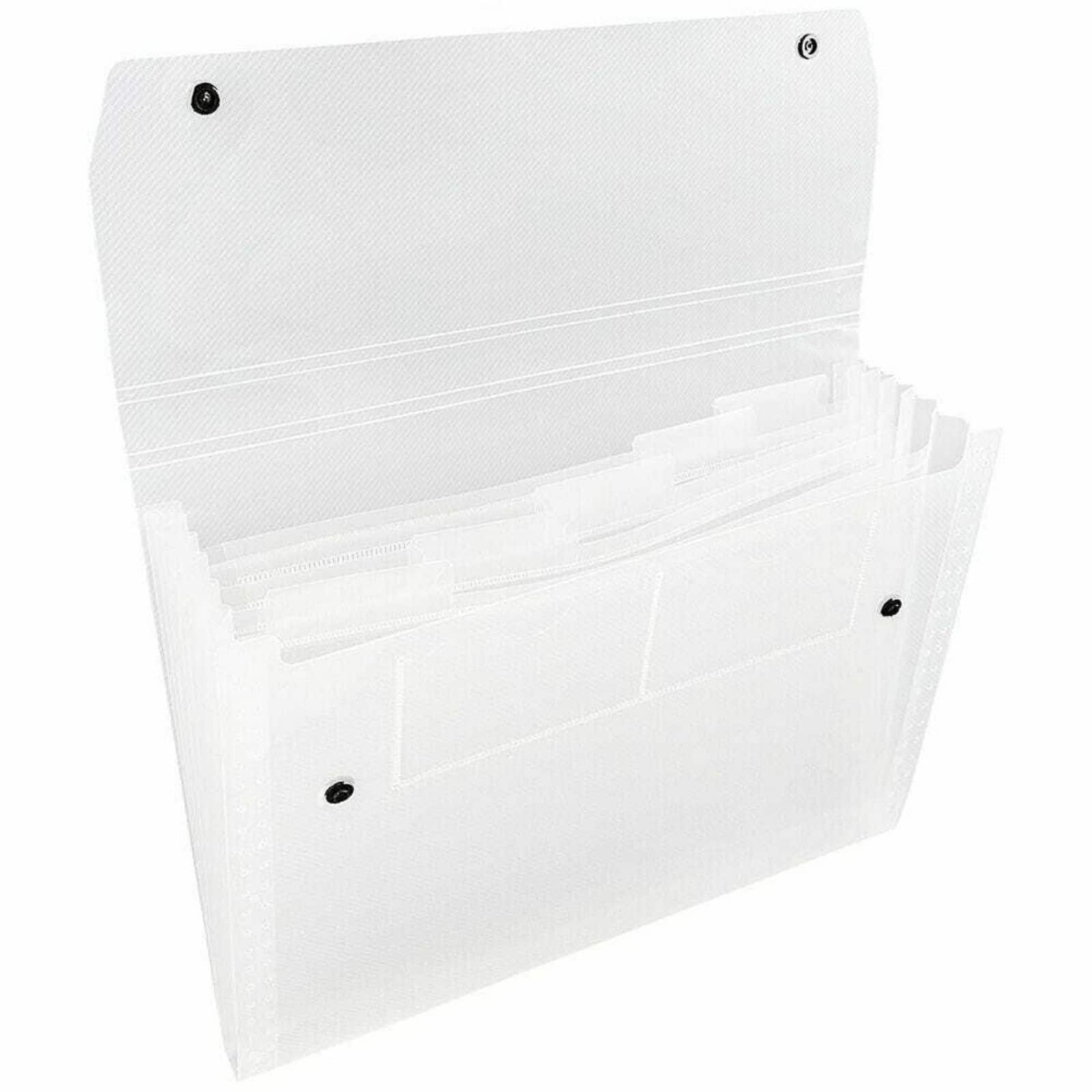 JAM Paper 9" x 13" Clear Plastic 6 Pocket Expanding Accordion File Folder, 2ct.