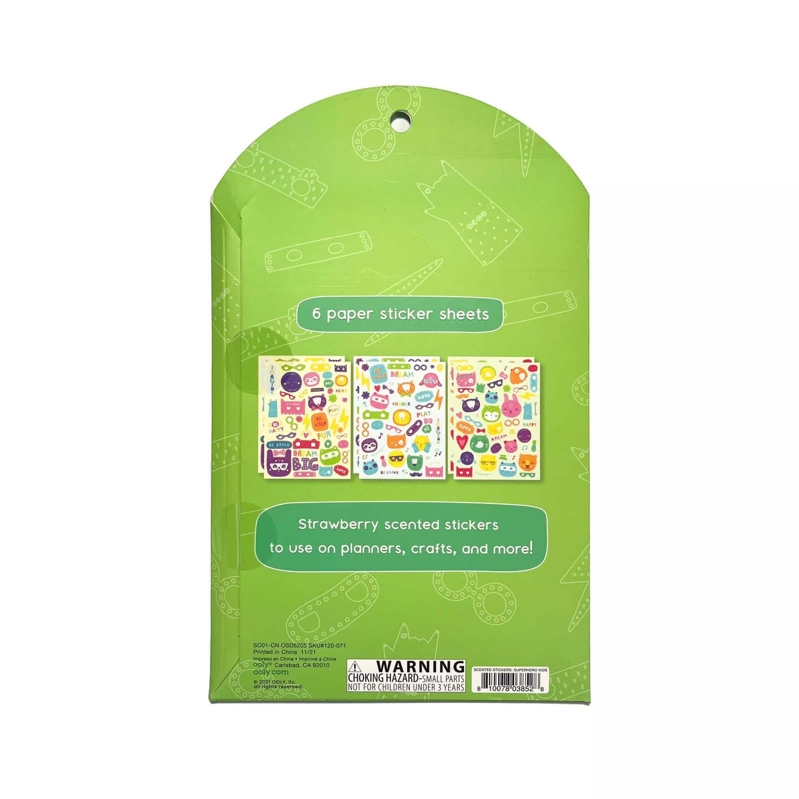 OOLY Superhero Kids Scented Sticker Sheets, 6ct.