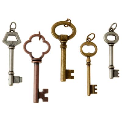 Found Objects™ Multicolor Key Charms by Bead Landing™ image