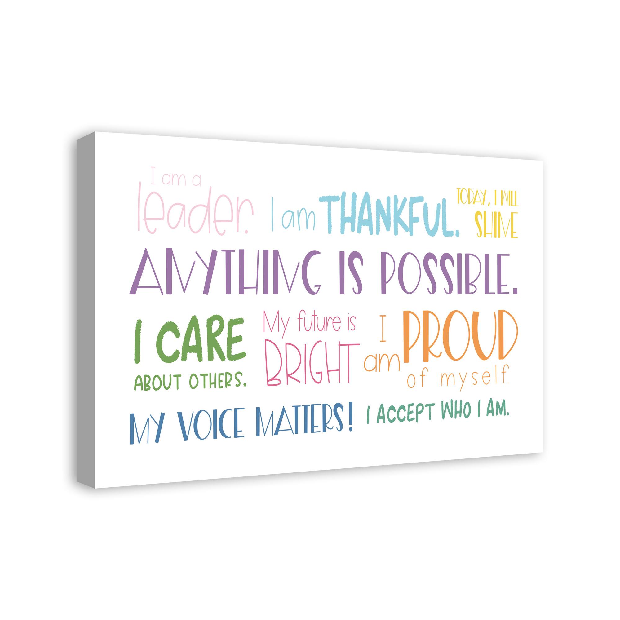 I Am Words 20&#x22; x 30&#x22; Canvas Wall Art