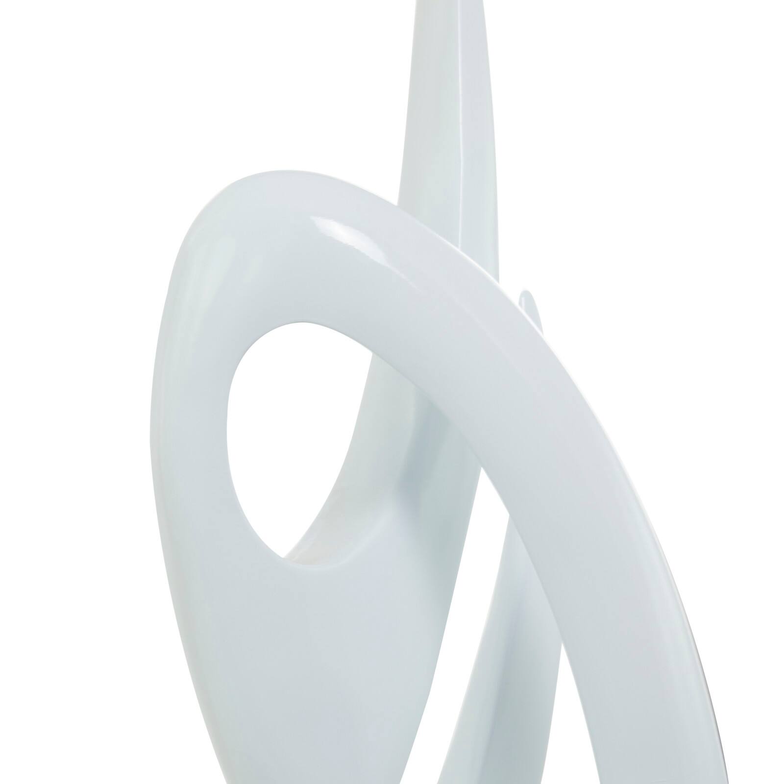 40&#x22; White Swirl Abstract Sculpture with Black Base