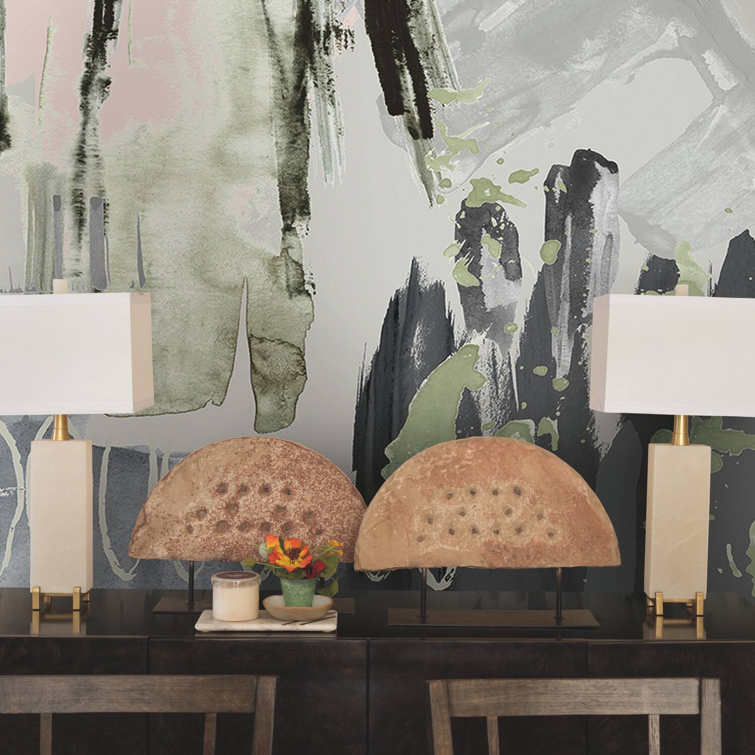 RoomMates Tamara Day Gray Abstraction Peel & Stick Wallpaper Mural