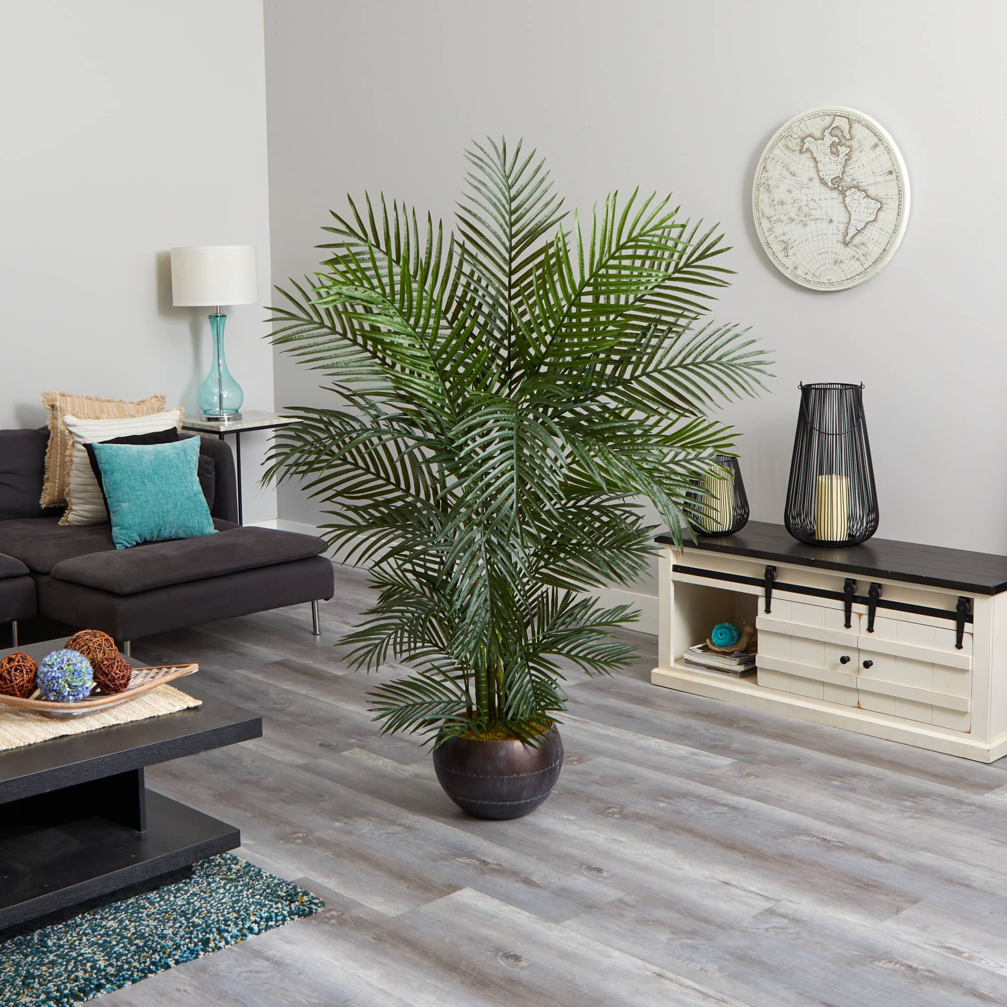 5.5ft. Areca Palm Tree in Brown Planter