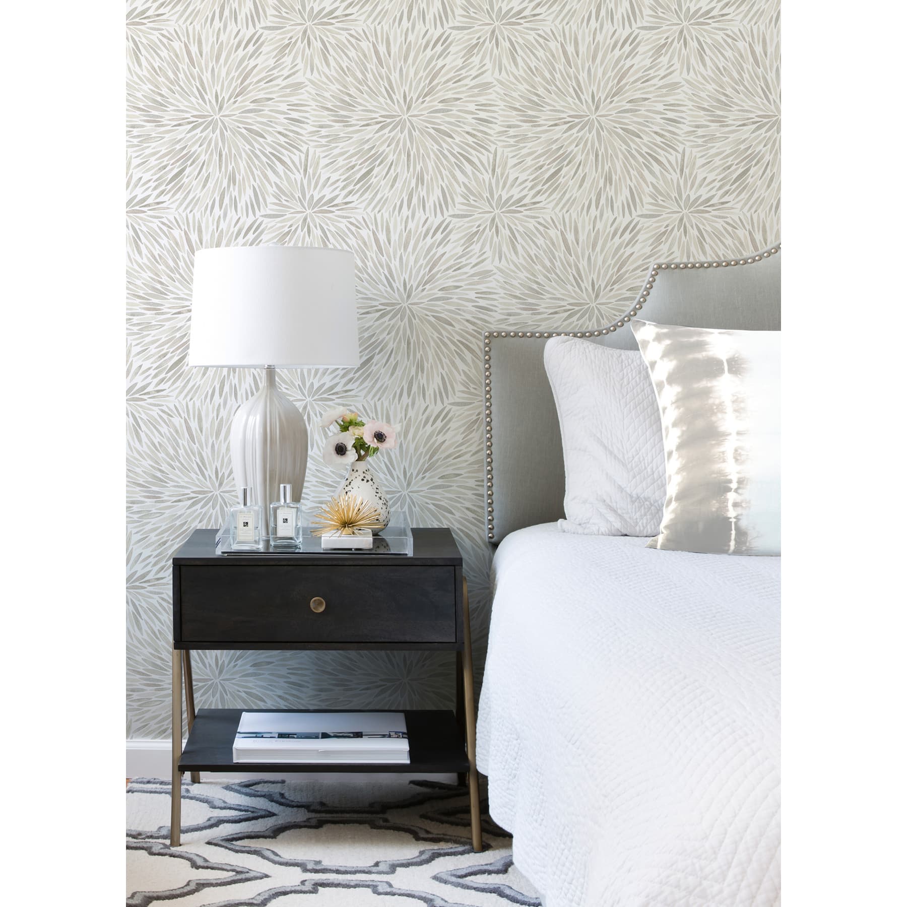 RoomMates Neutral Cat Coquillette Burst Peel & Stick Wallpaper